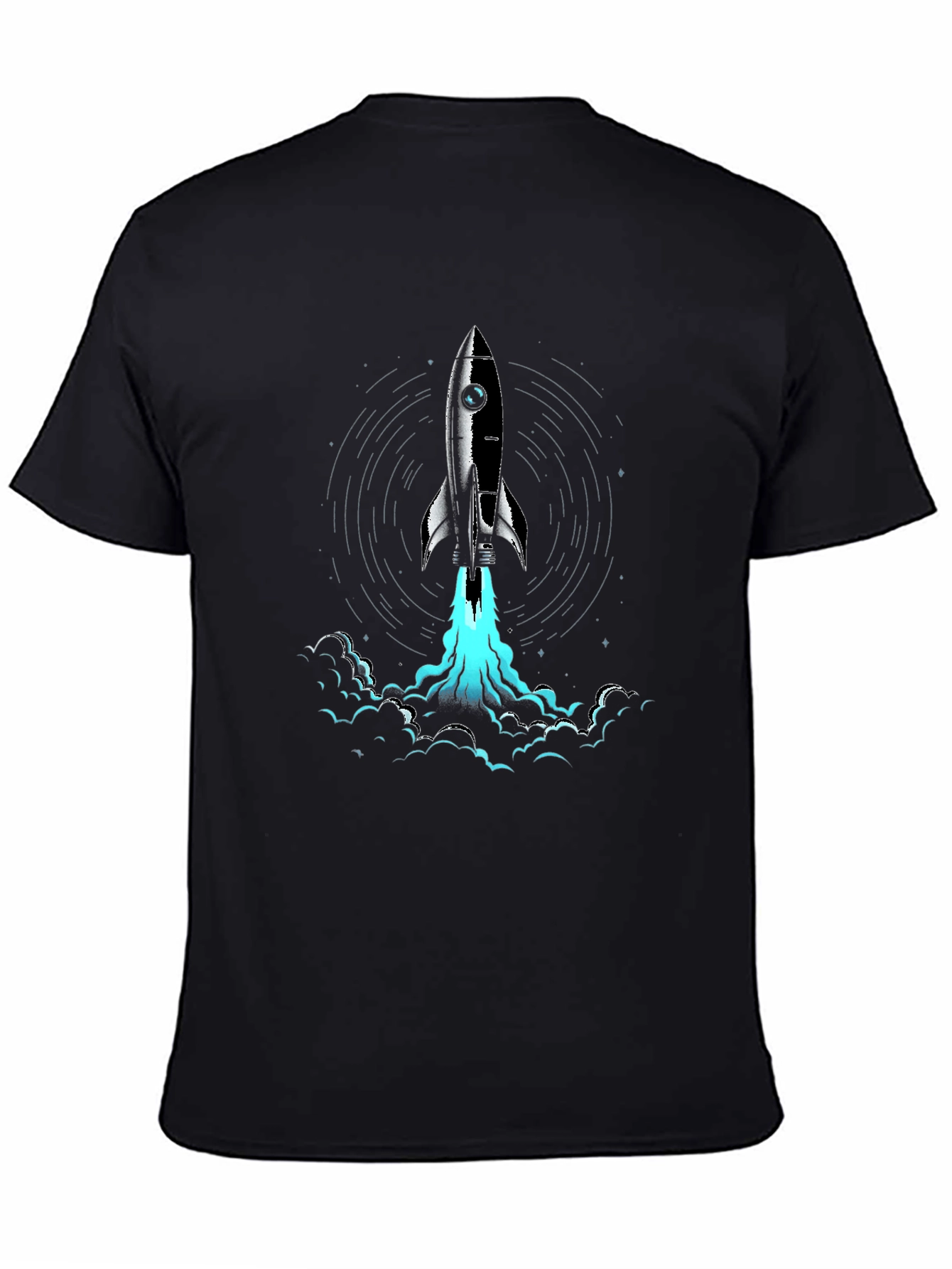 Black Rocket Launch Graphic Tee - Soft Cotton Blend view 4