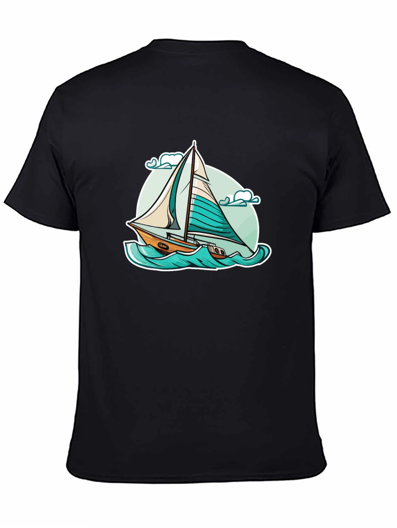 Black Sailboat Graphic T-Shirt - Black view 4