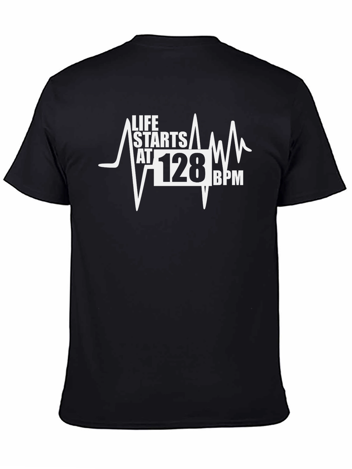 Black Life Starts at 128 BPM Graphic T-Shirt view 4