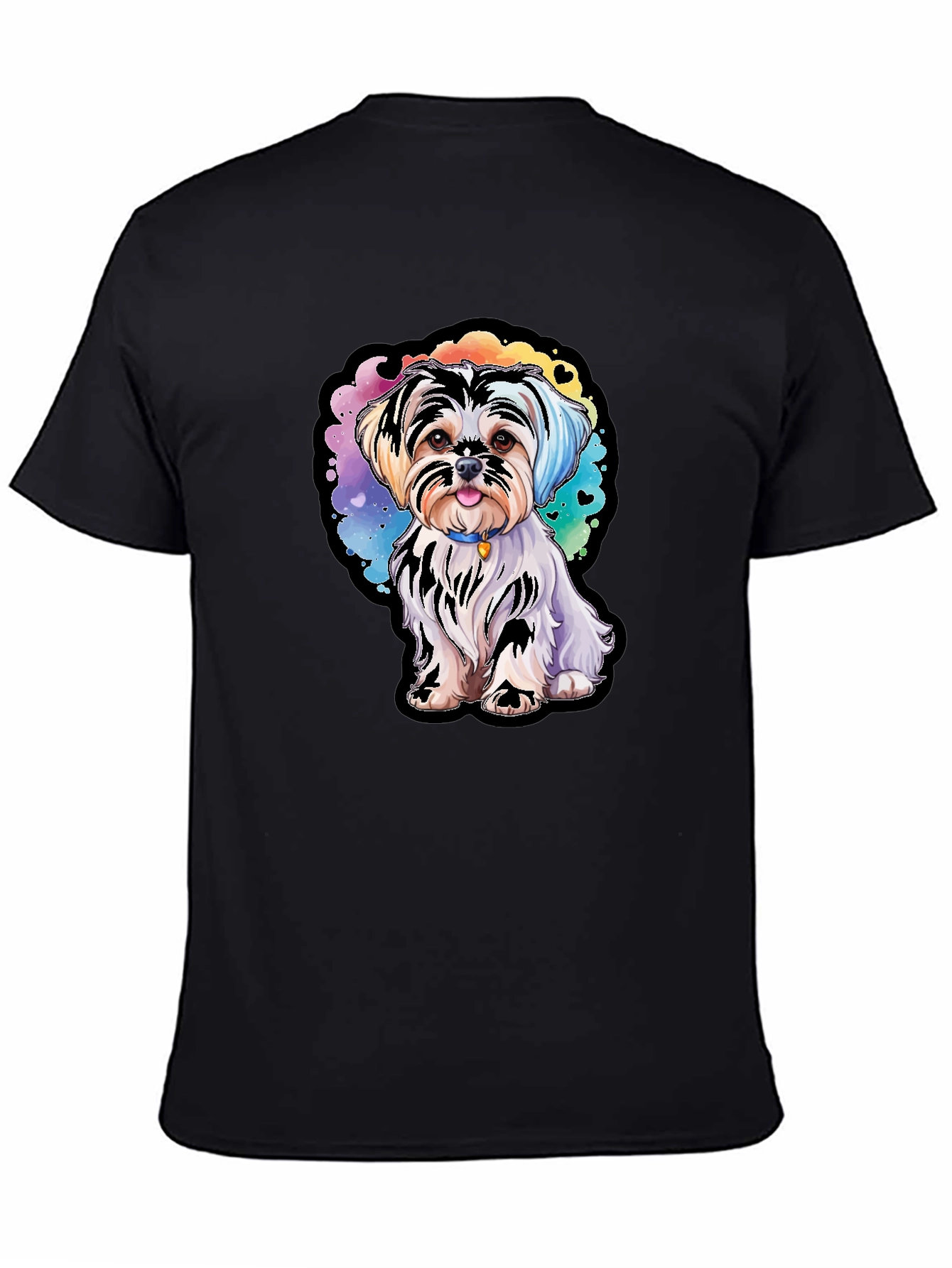 Black Cute Dog Graphic Tee - Stylish Unisex T-Shirt view 4