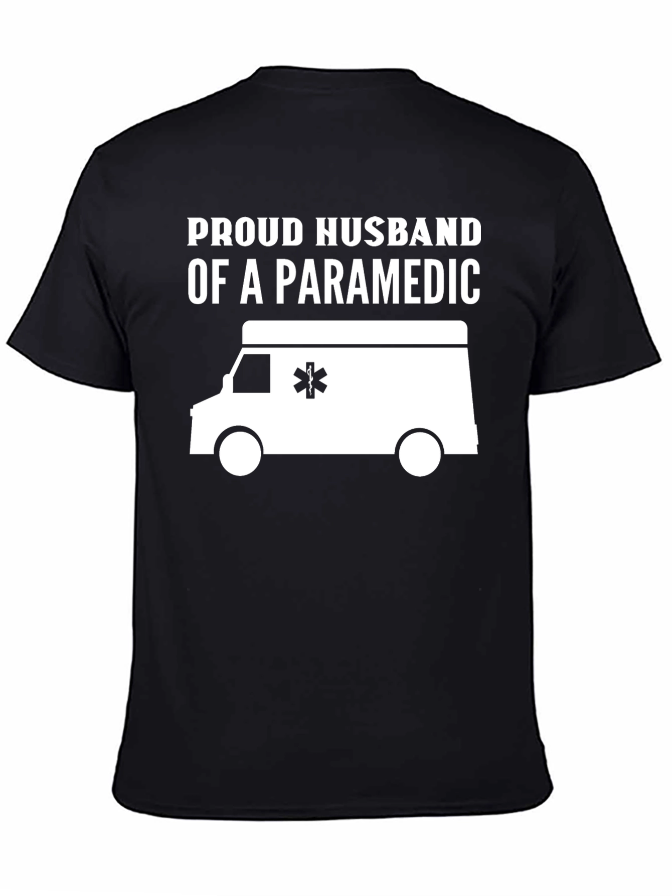 Black Proud Husband of a Paramedic T-Shirt view 4