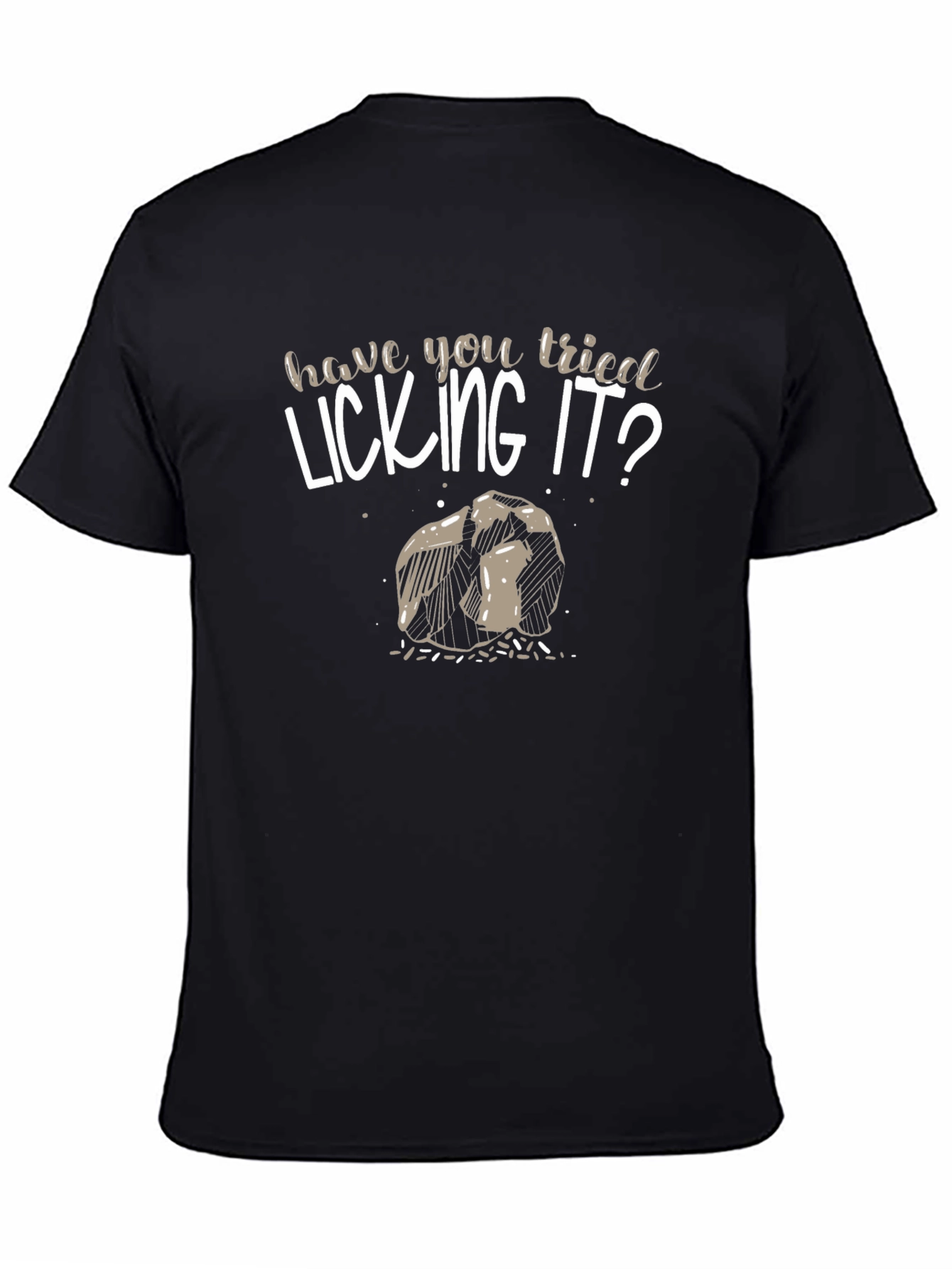 Black Have You Tried Licking It? Novelty Graphic T-Shirt view 4