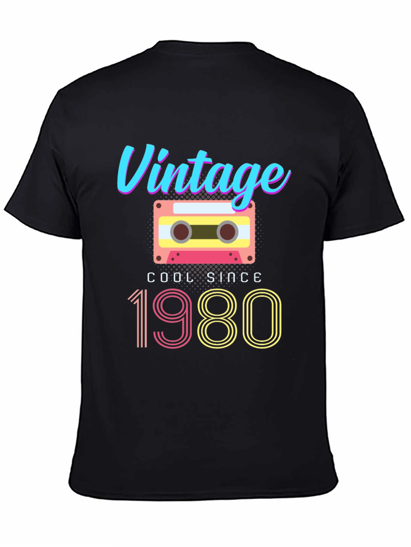 Black Vintage 1980 Cassette T-Shirt view 4
