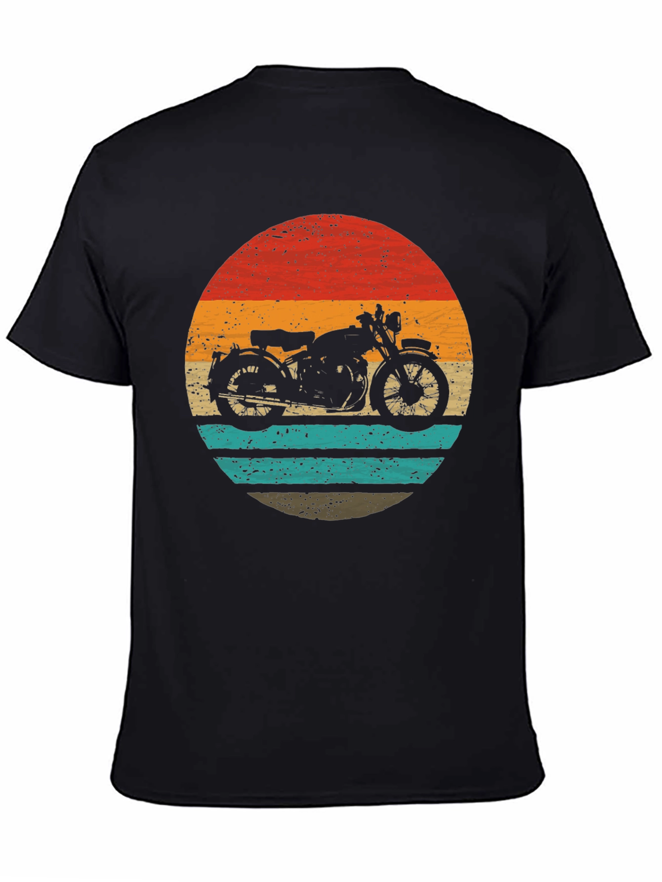 Black Retro Motorcycle Graphic Tee - Classic Style view 4