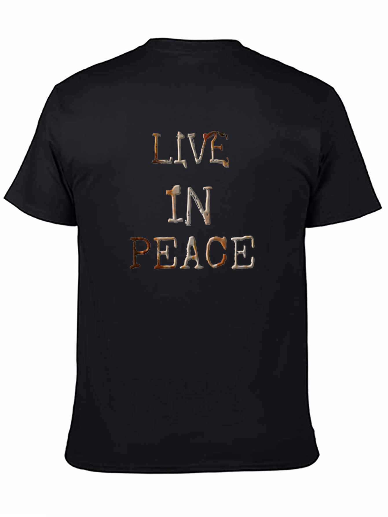 Black Live in Peace Graphic T-Shirt - Classic Black Tee view 4