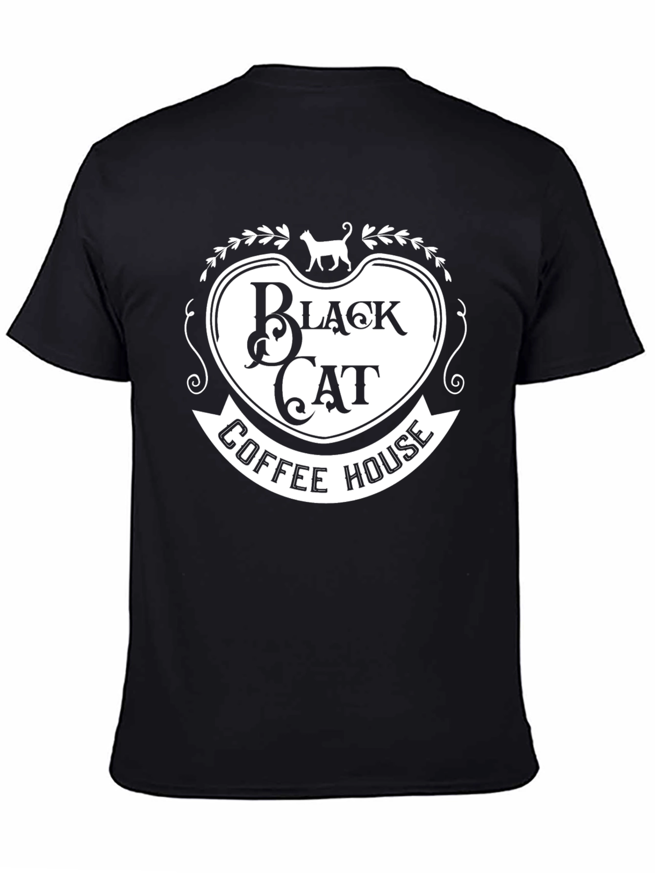 Black Black Cat Coffee House Graphic Tee view 4