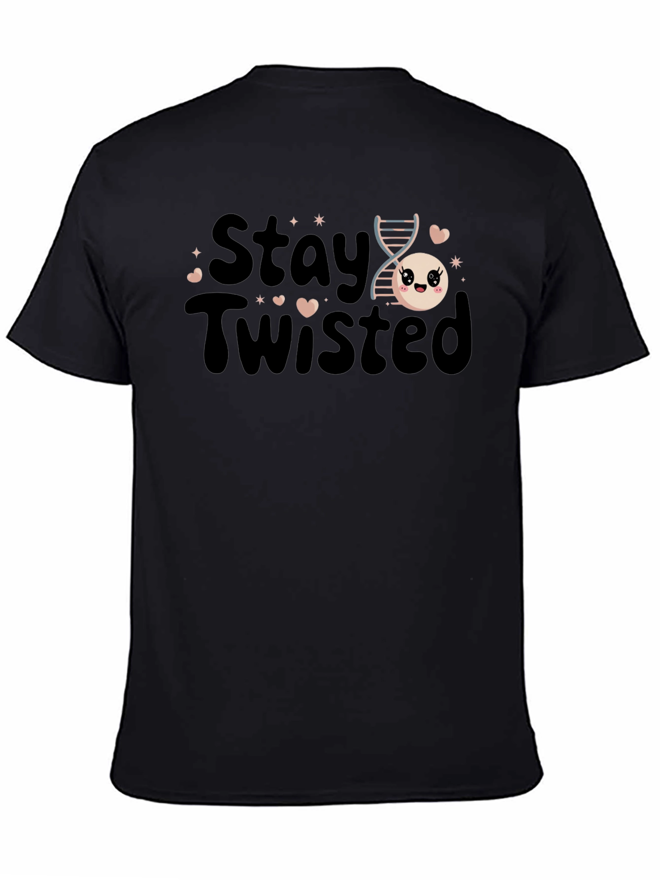 Black Stay Twisted DNA T-Shirt Funny Science Tee view 4