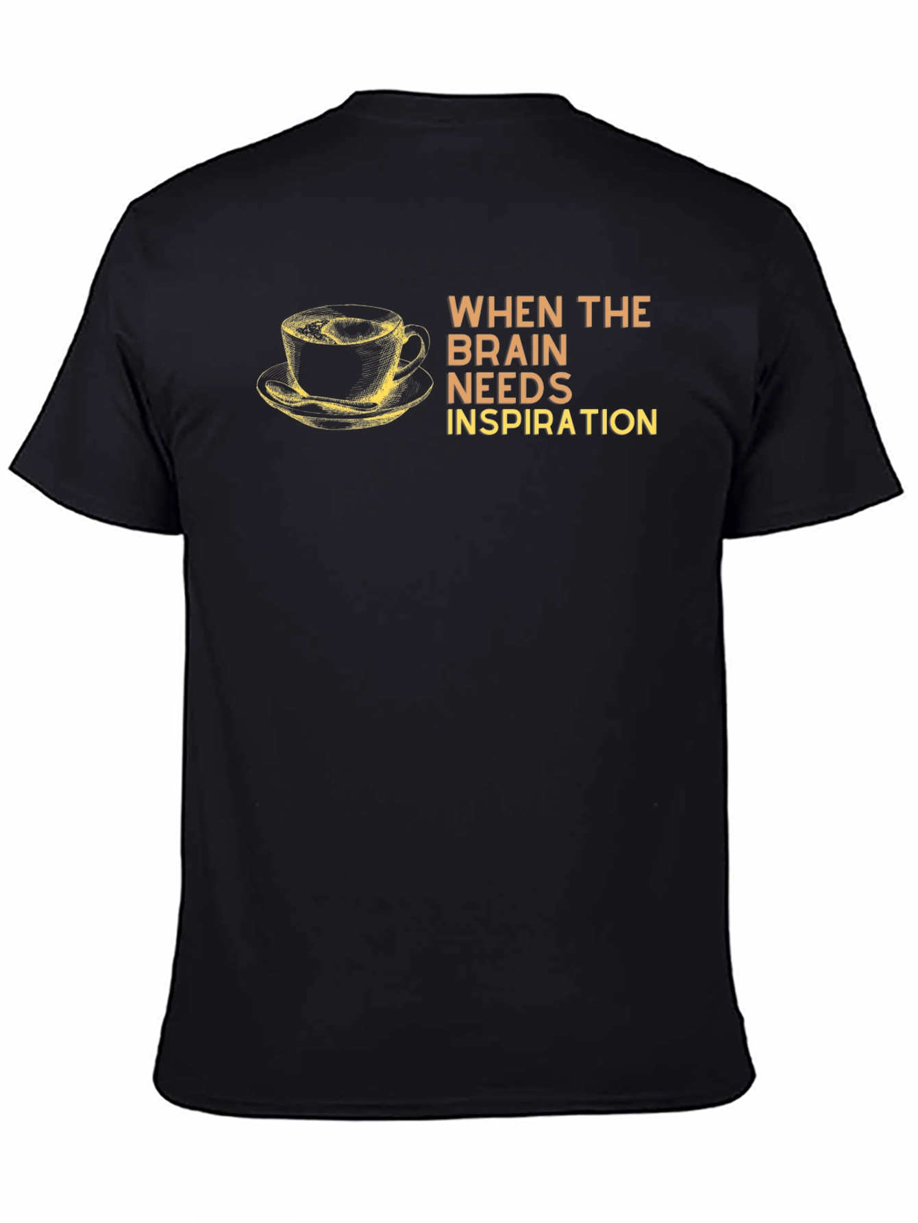 Black Brain Needs Inspiration Coffee T-Shirt view 4