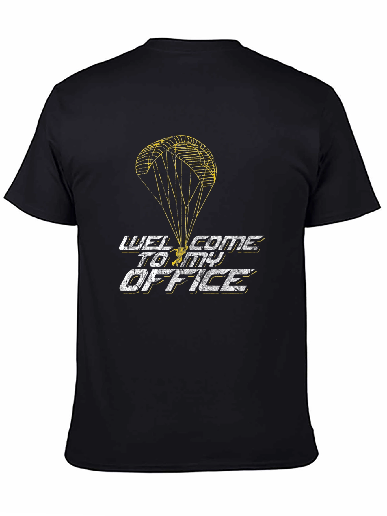 Black Welcome to My Office Skydiving T-Shirt view 4