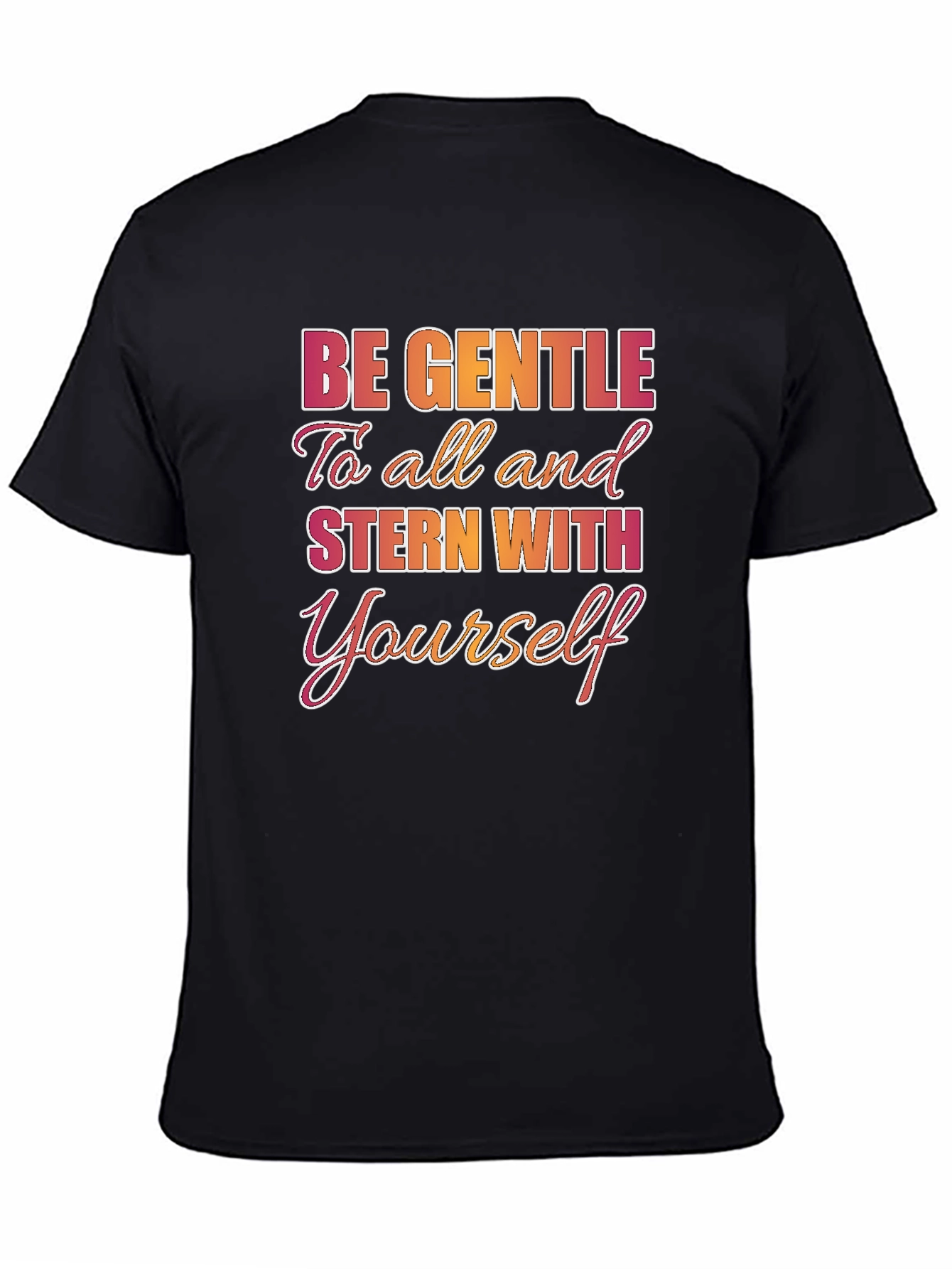 Black Be Gentle To All Graphic T-Shirt view 4