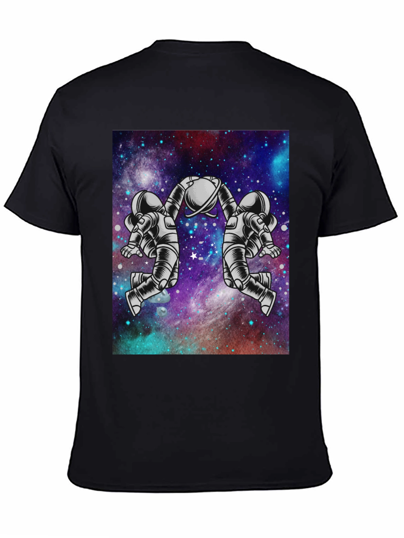 Black Astronaut Galaxy Graphic Tee - Space Design view 4