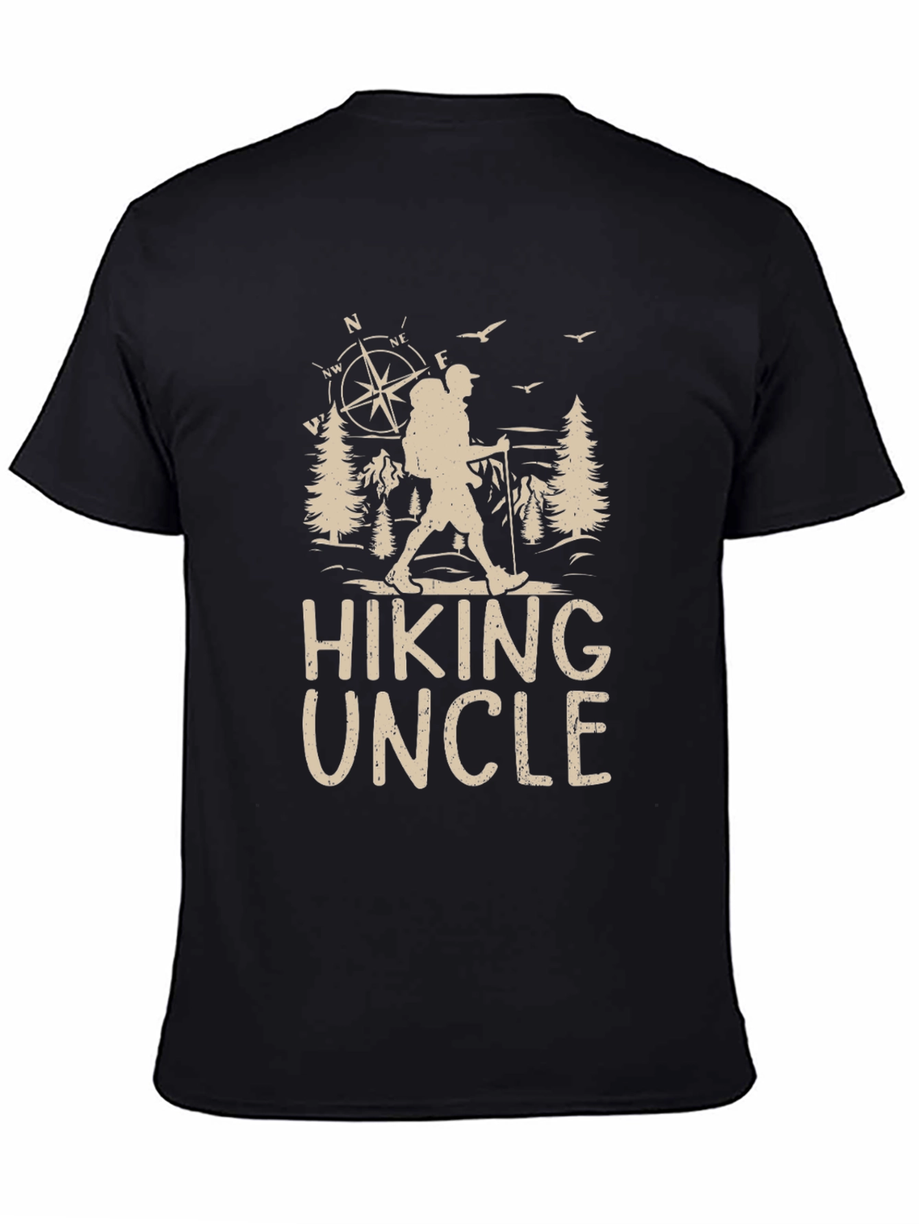 Black Hiking Uncle Graphic Tee - Outdoors Adventure Shirt view 4