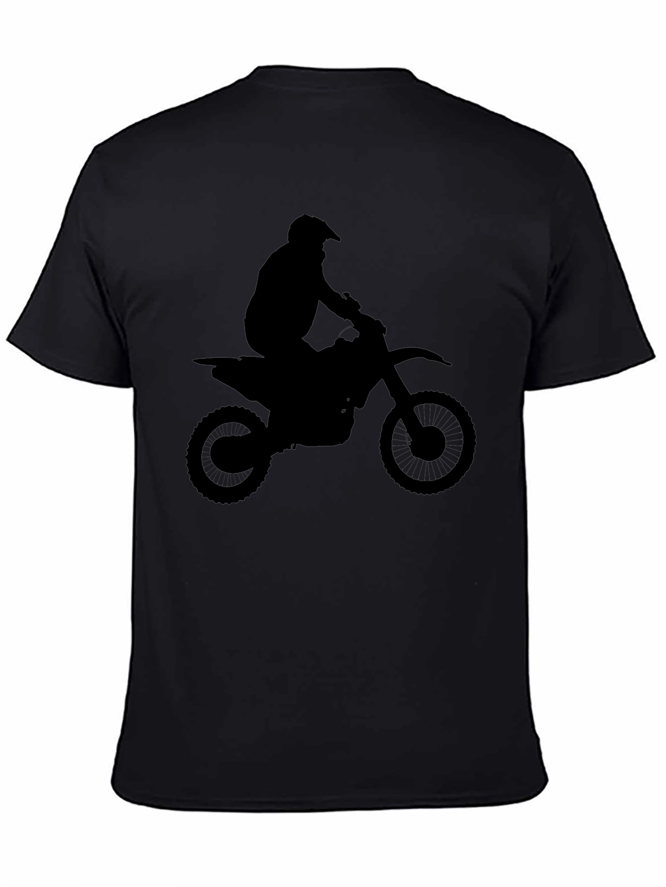Black Motocross Silhouette Black T-Shirt view 4