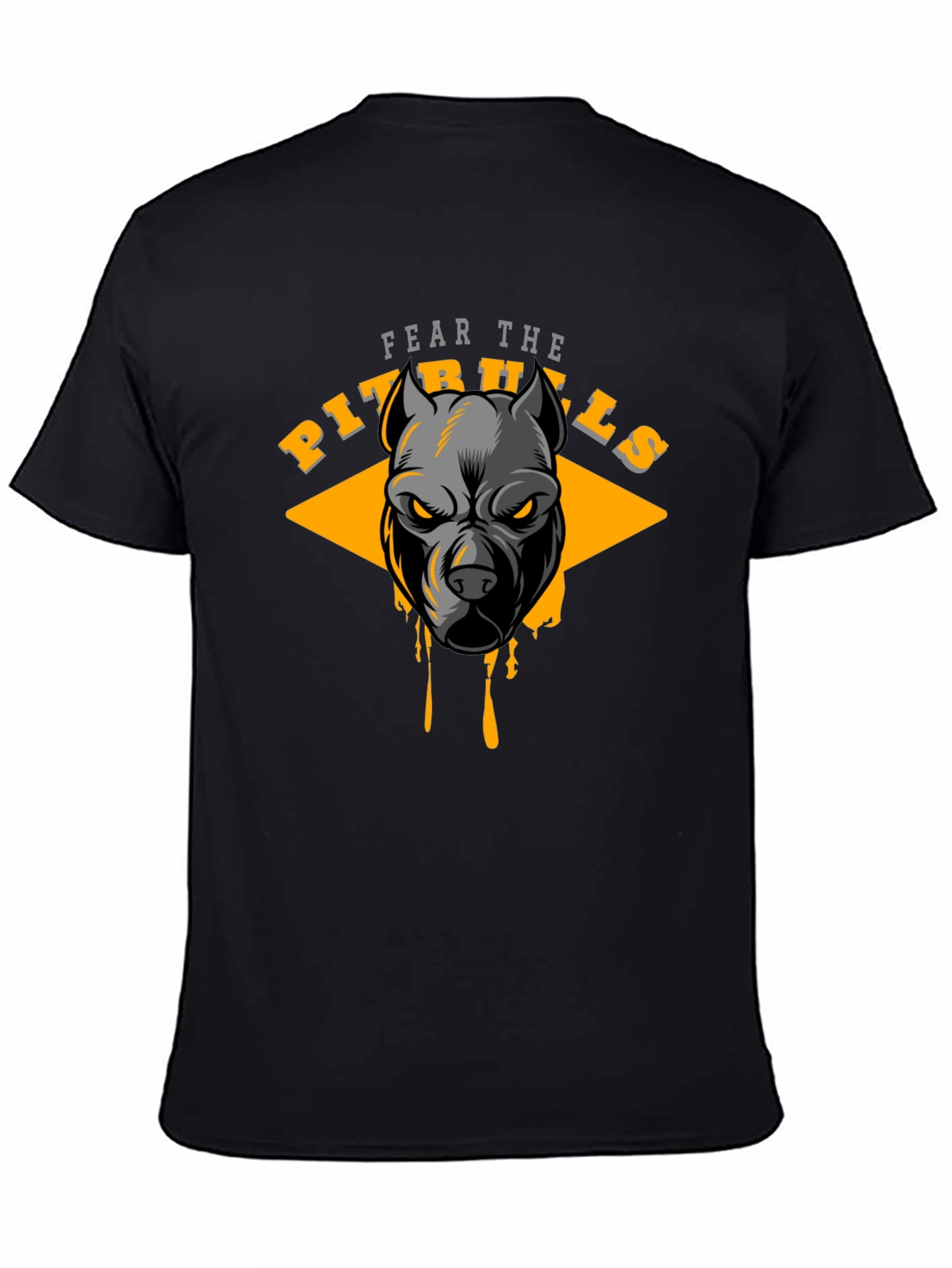 Black Fear the Pitbulls Graphic Tee view 4