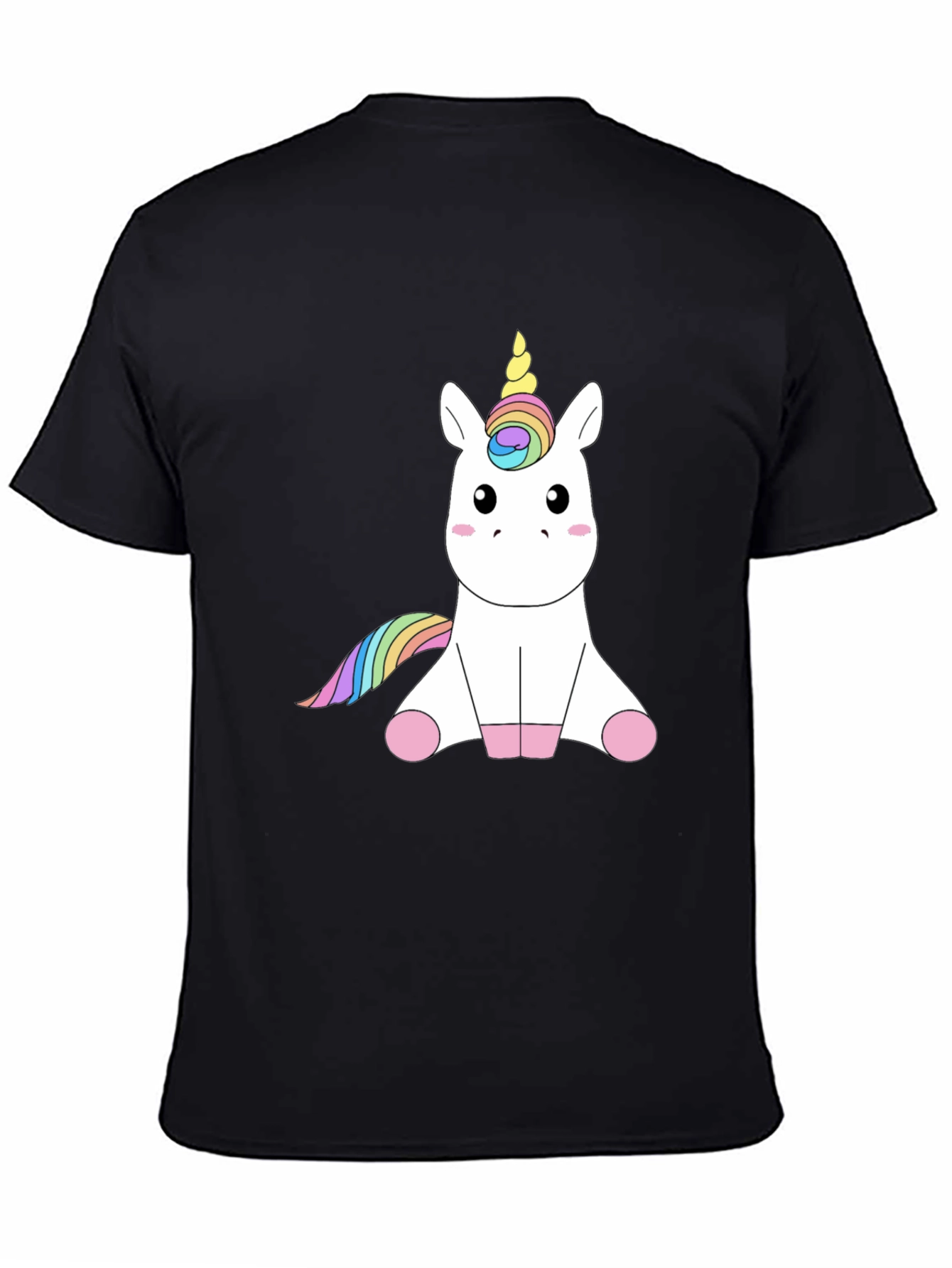 Black Unicorn Graphic Tee - Men's Black T-Shirt view 4