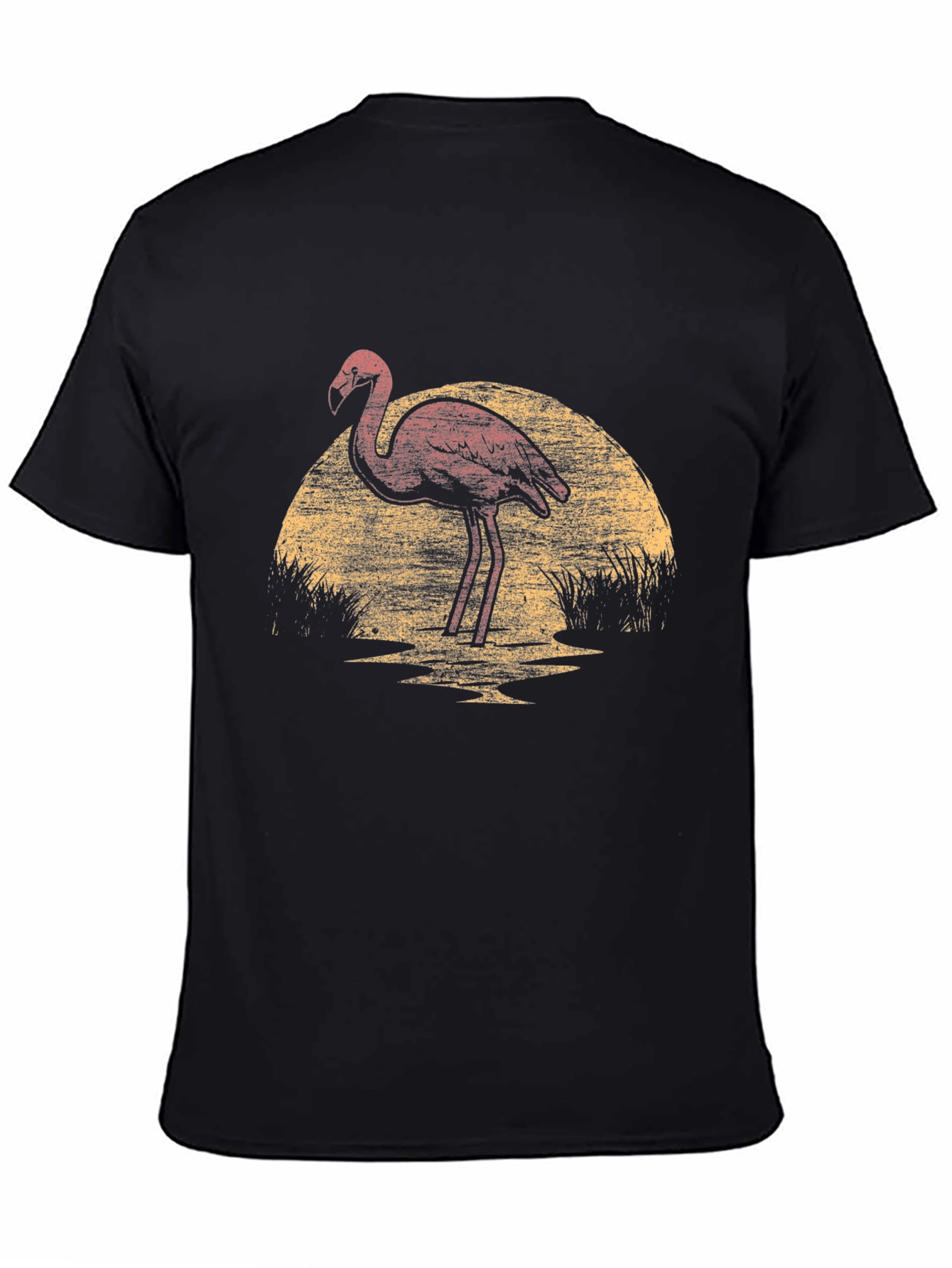 Black Flamingo Sunset Graphic Tee view 4