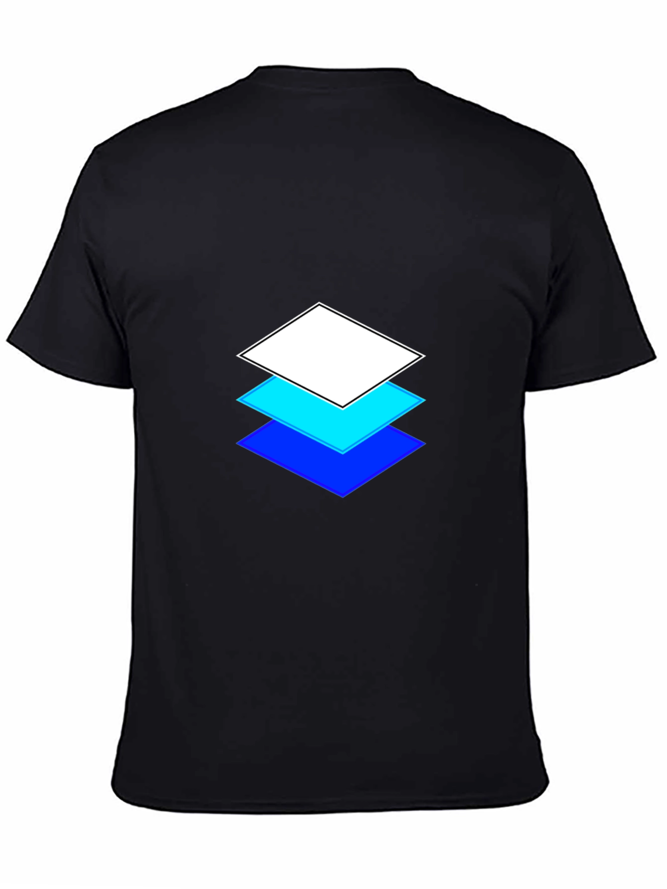 Black Layered Squares Graphic Black T-Shirt view 4