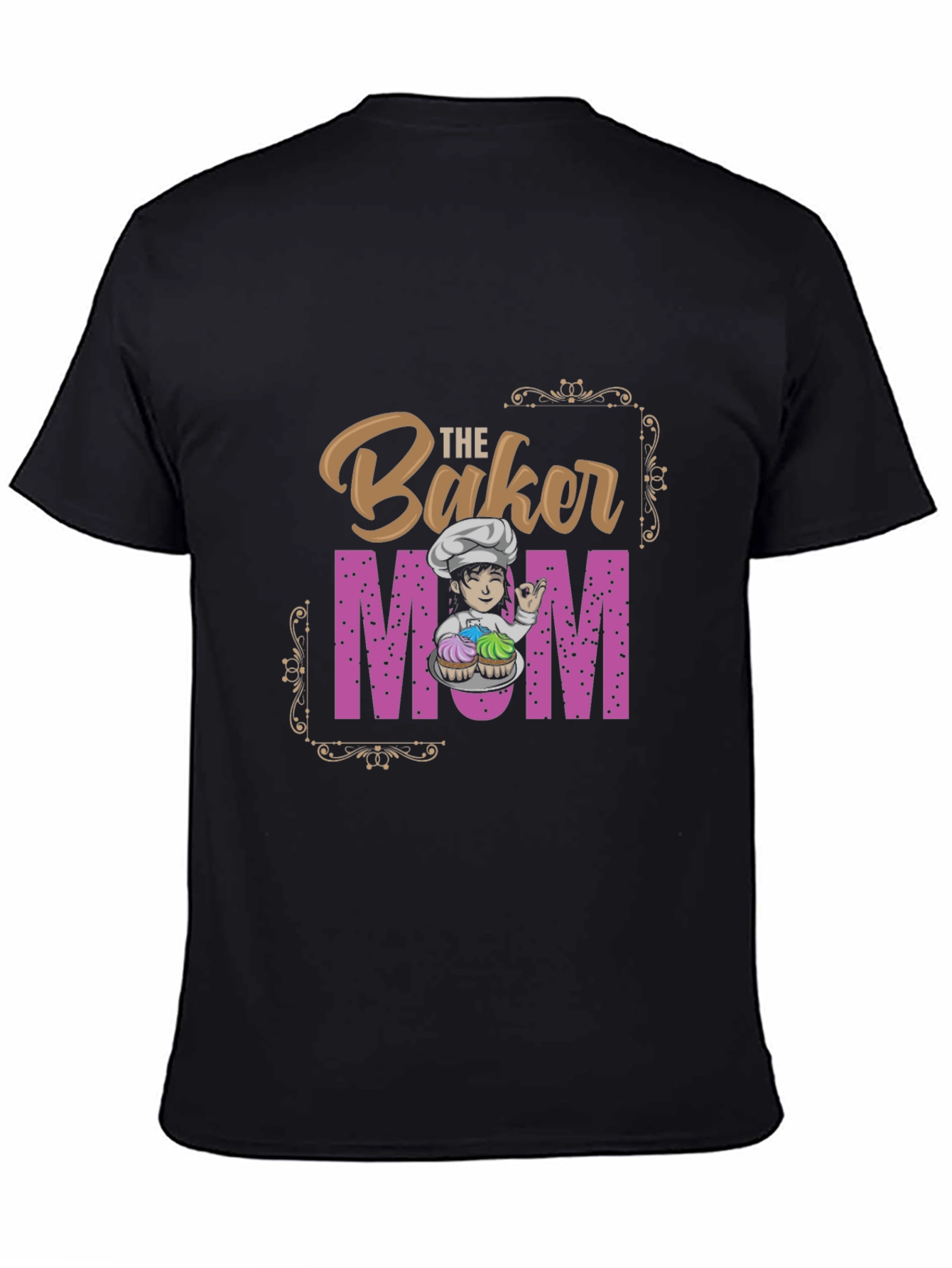 Black Baker Mom T-Shirt - Baking Love view 4