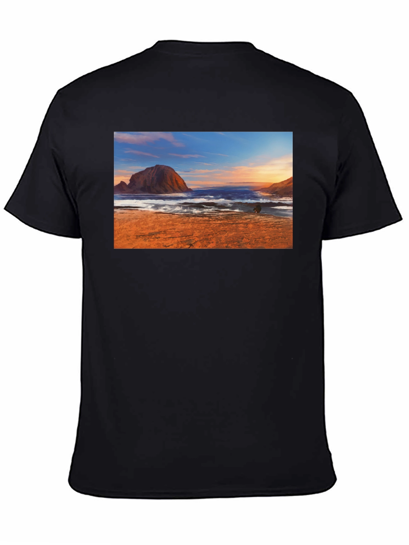 Black Beachscape Graphic Tee - Black Short Sleeve view 4