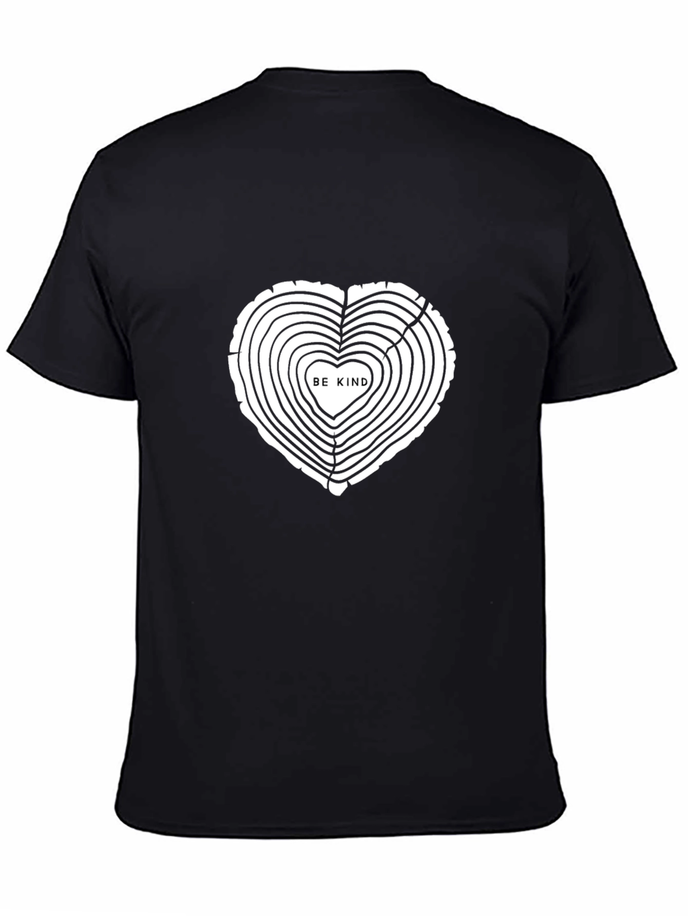 Black Be Kind Heart Tree Ring T-Shirt view 4
