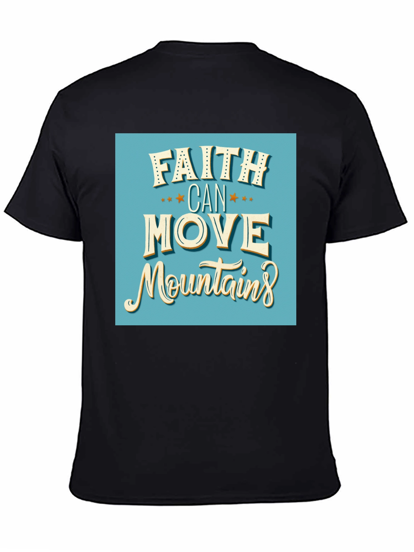 Black Faith Can Move Mountains Graphic Tee view 4