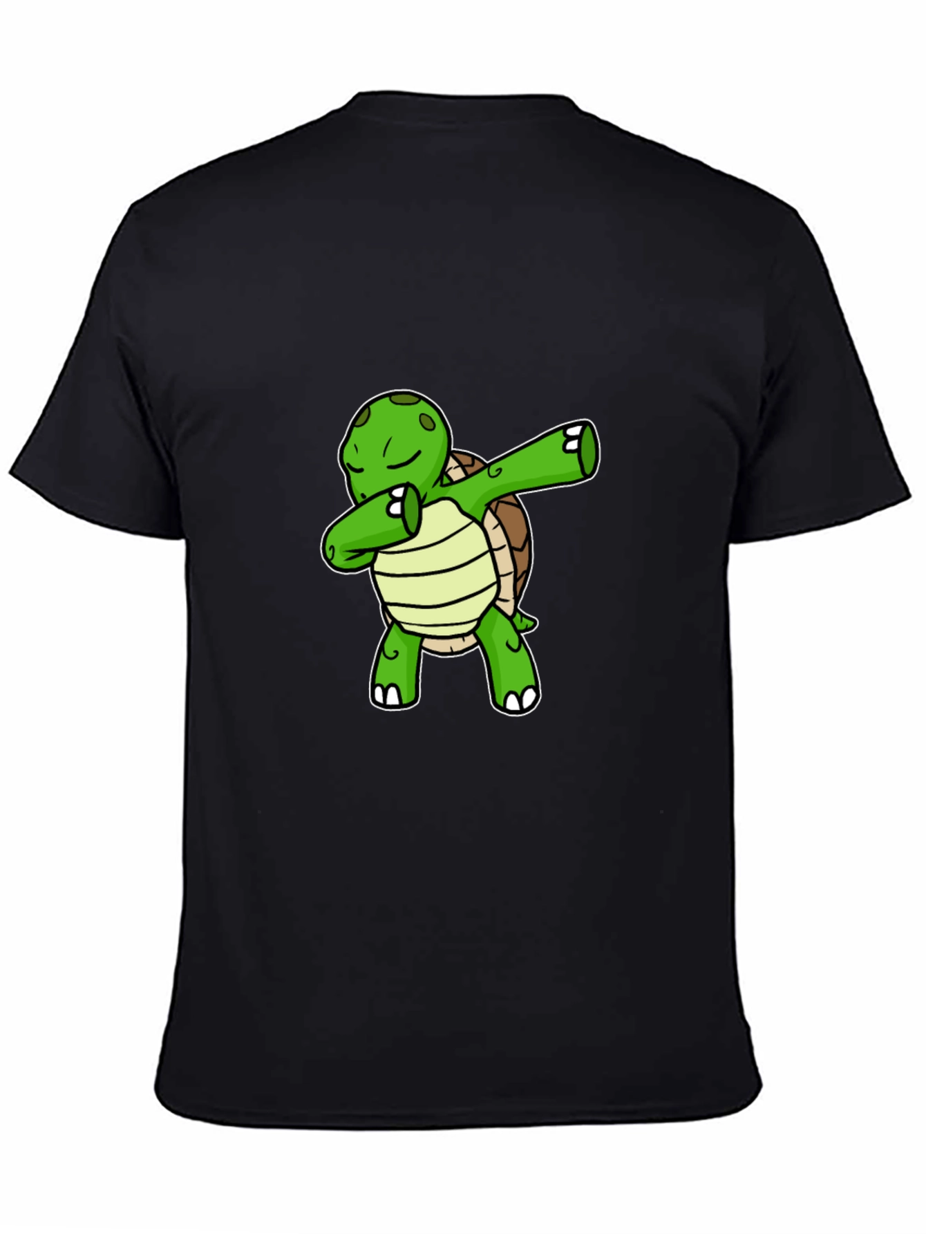 Black Dabbing Turtle Graphic Tee - Black Cotton T-Shirt view 4