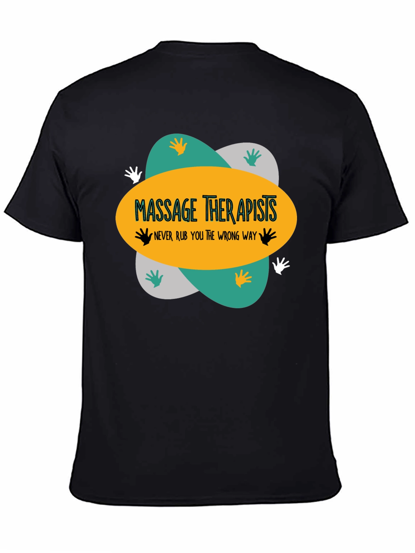 Black Massage Therapists T-Shirt - Funny Massage Gift view 4