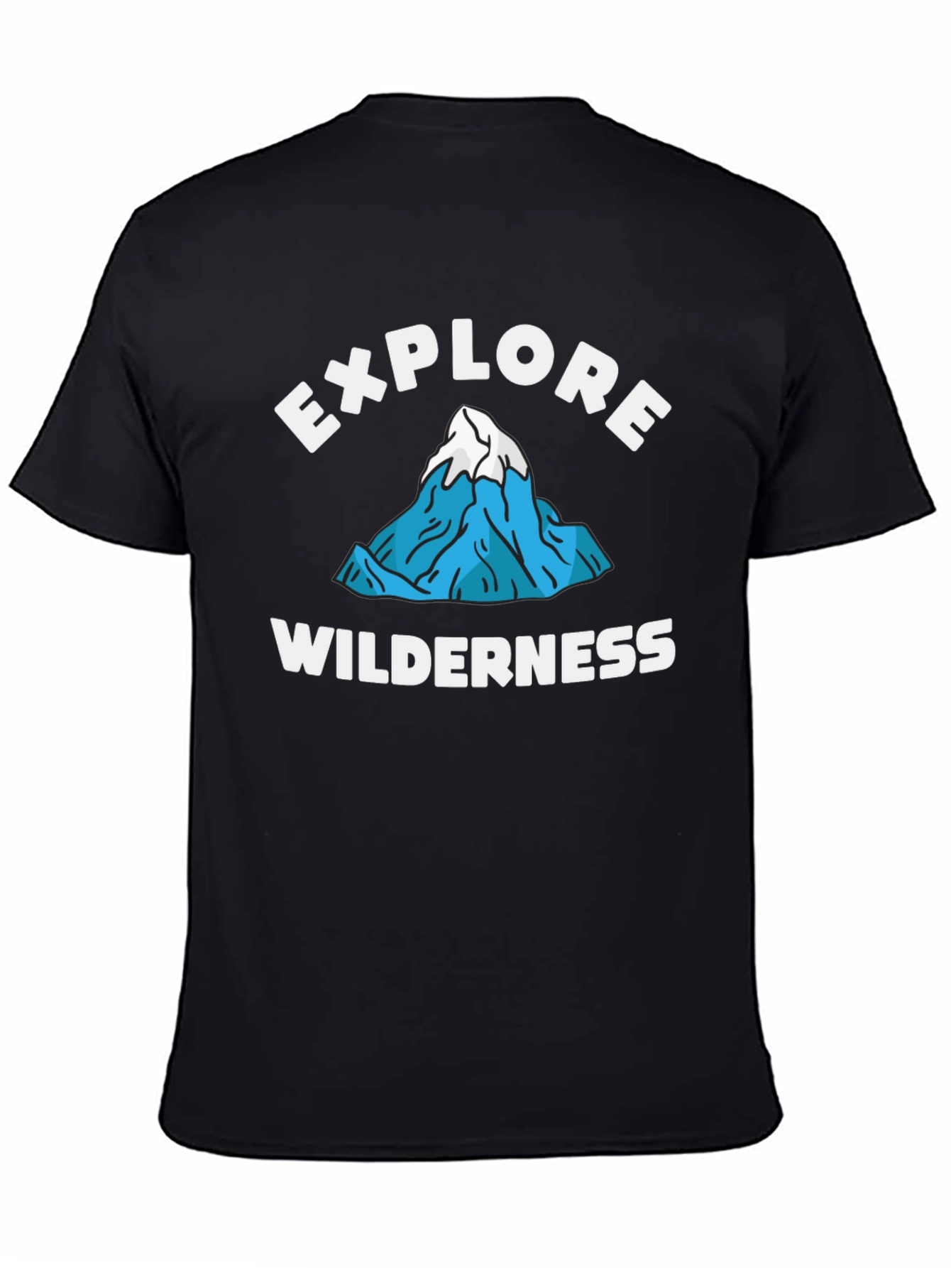 Black Explore Wilderness Graphic Tee - Black Cotton T-Shirt view 4