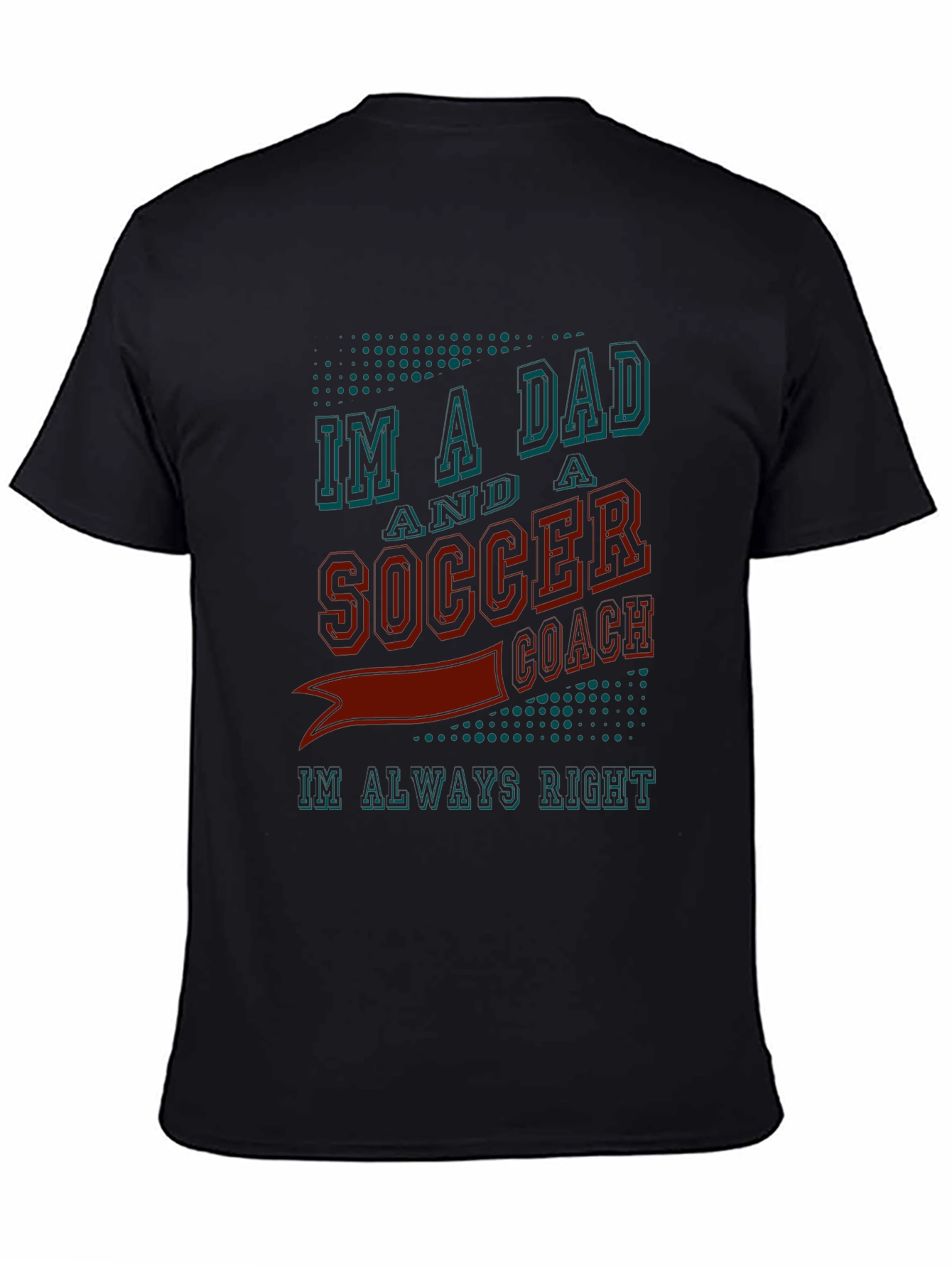 Black Dad Soccer Coach T-Shirt view 4