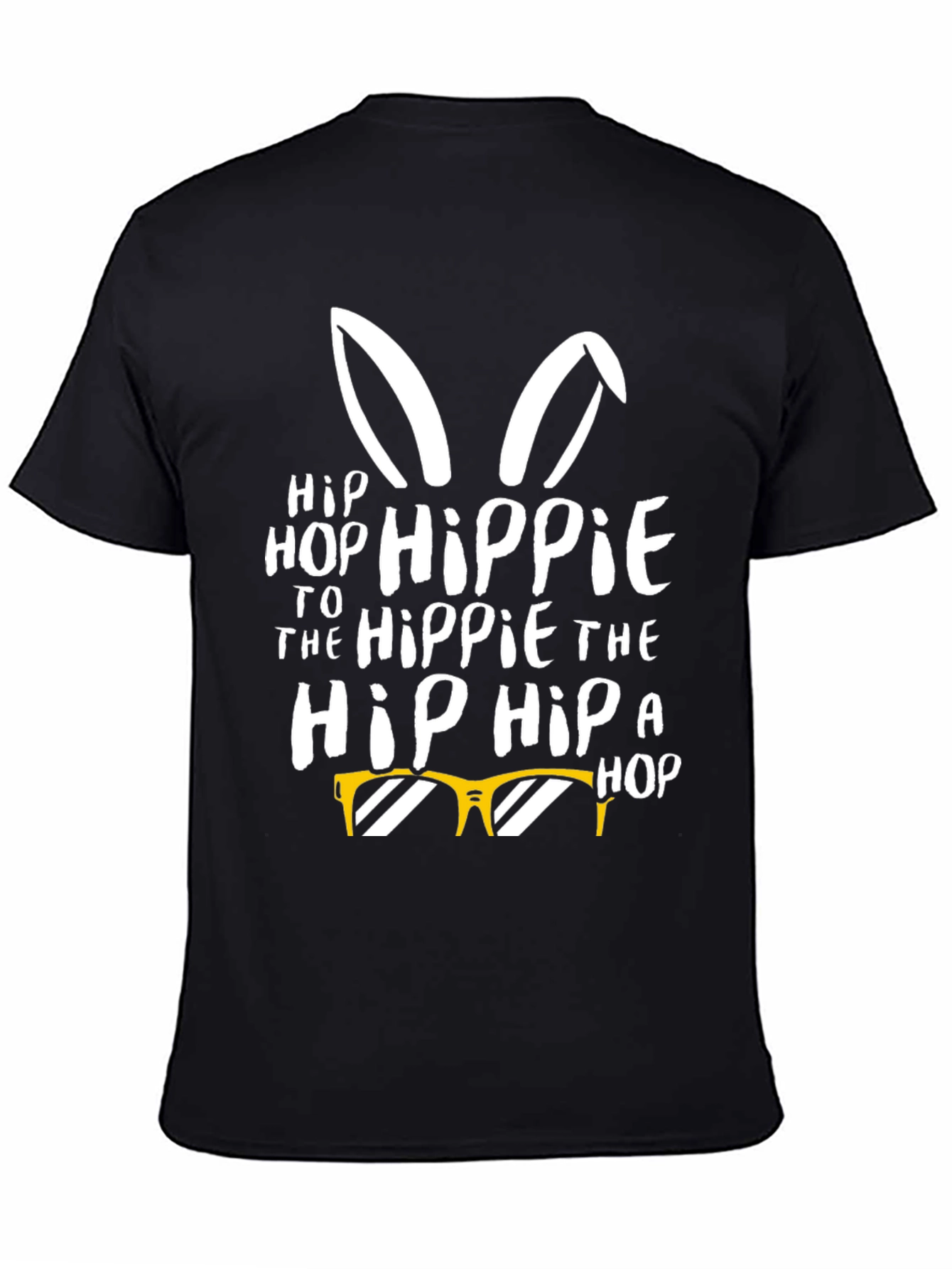 Black Hip Hop Hippie Easter Bunny T-Shirt view 4