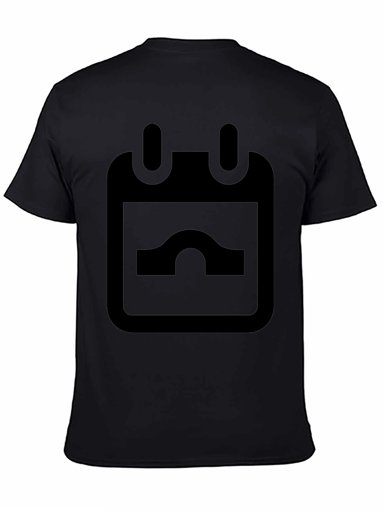 Black Modern Black T-Shirt with Abstract Calendar Graphic view 4