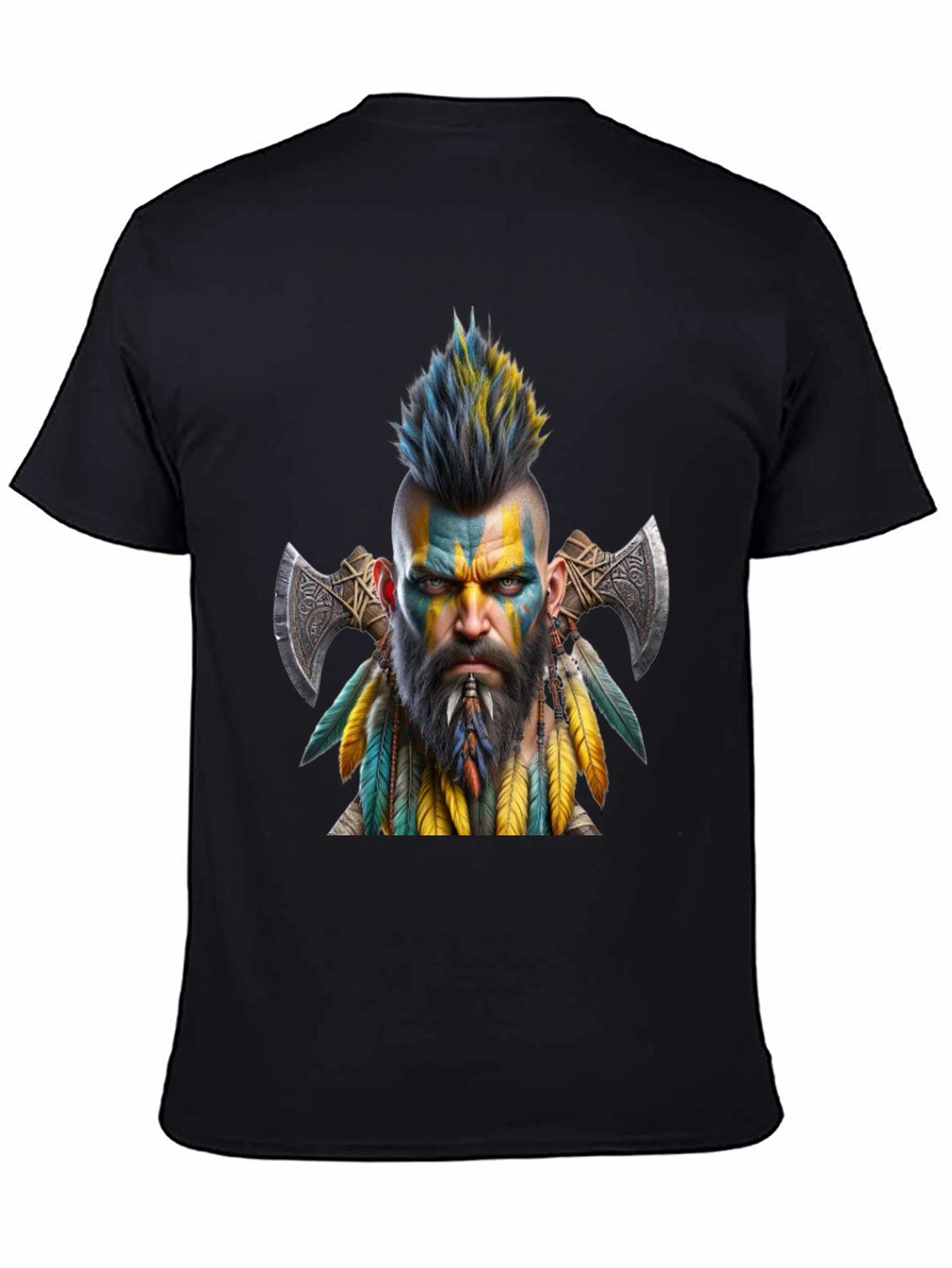 Black Viking Warrior Graphic Tee - Bold & Unique Design view 4