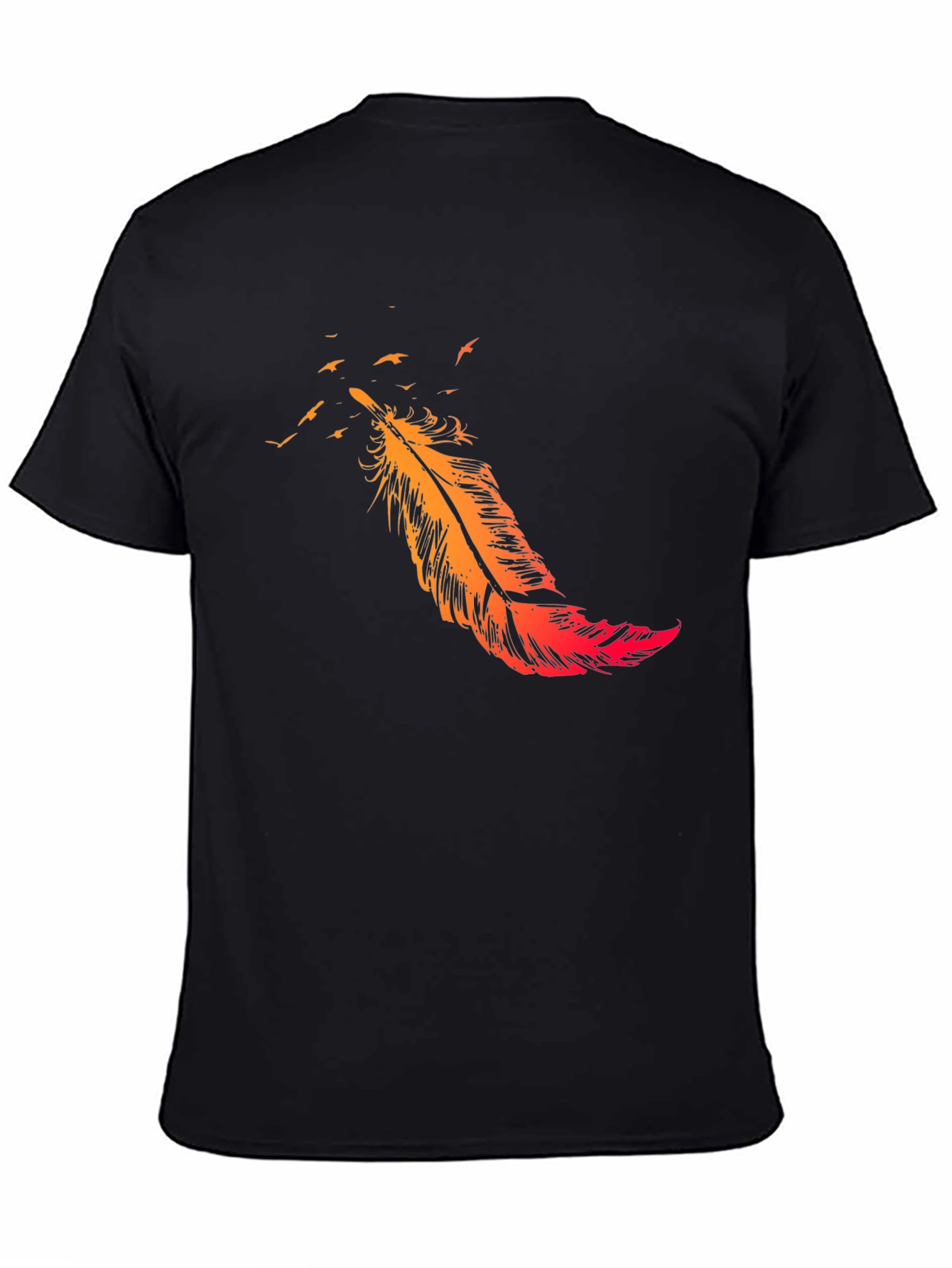 Black Feather Flight Black T-Shirt view 4