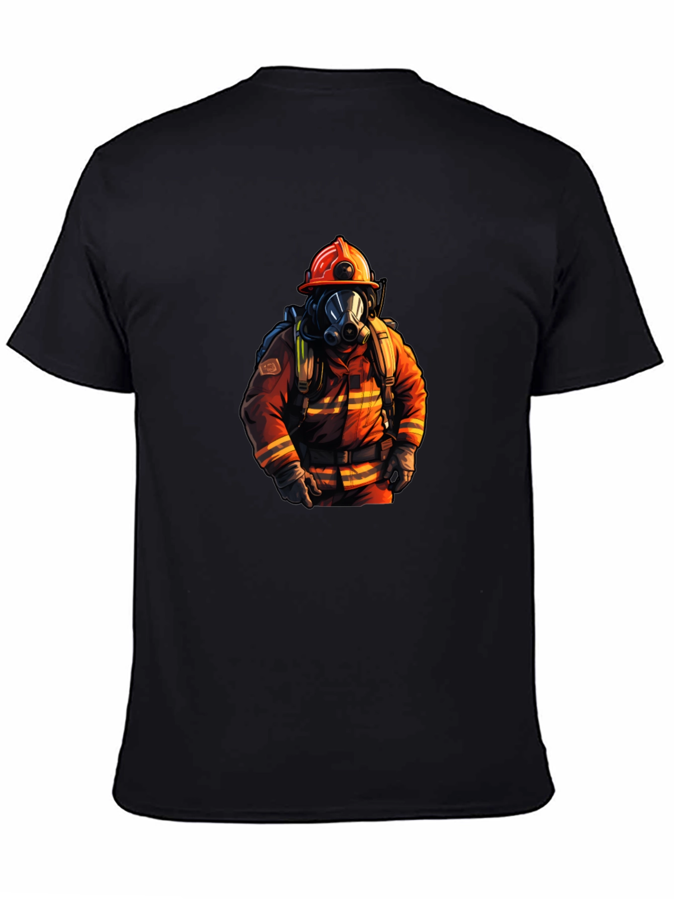 Black Firefighter Graphic T-Shirt - Premium Cotton view 4