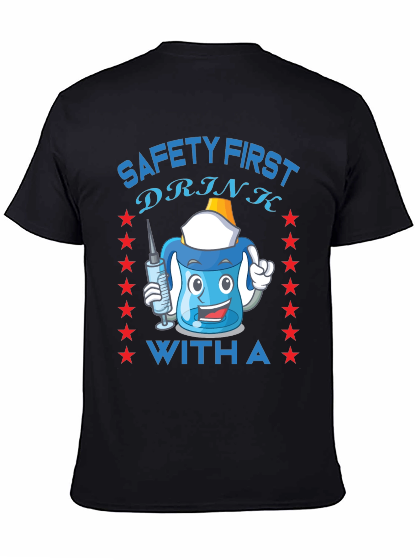 Black Safety First Funny Drinking T-Shirt view 4