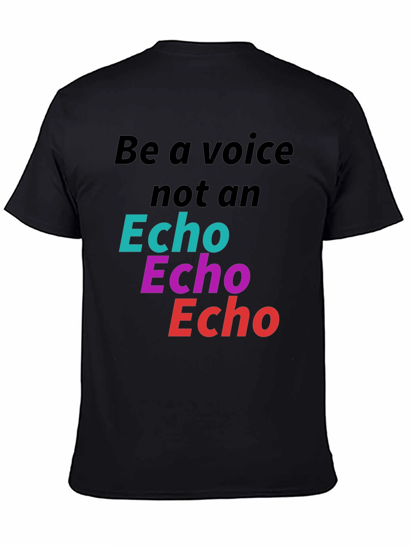 Black Be a Voice Tee - Bold Graphic Print Statement T-Shirt view 4
