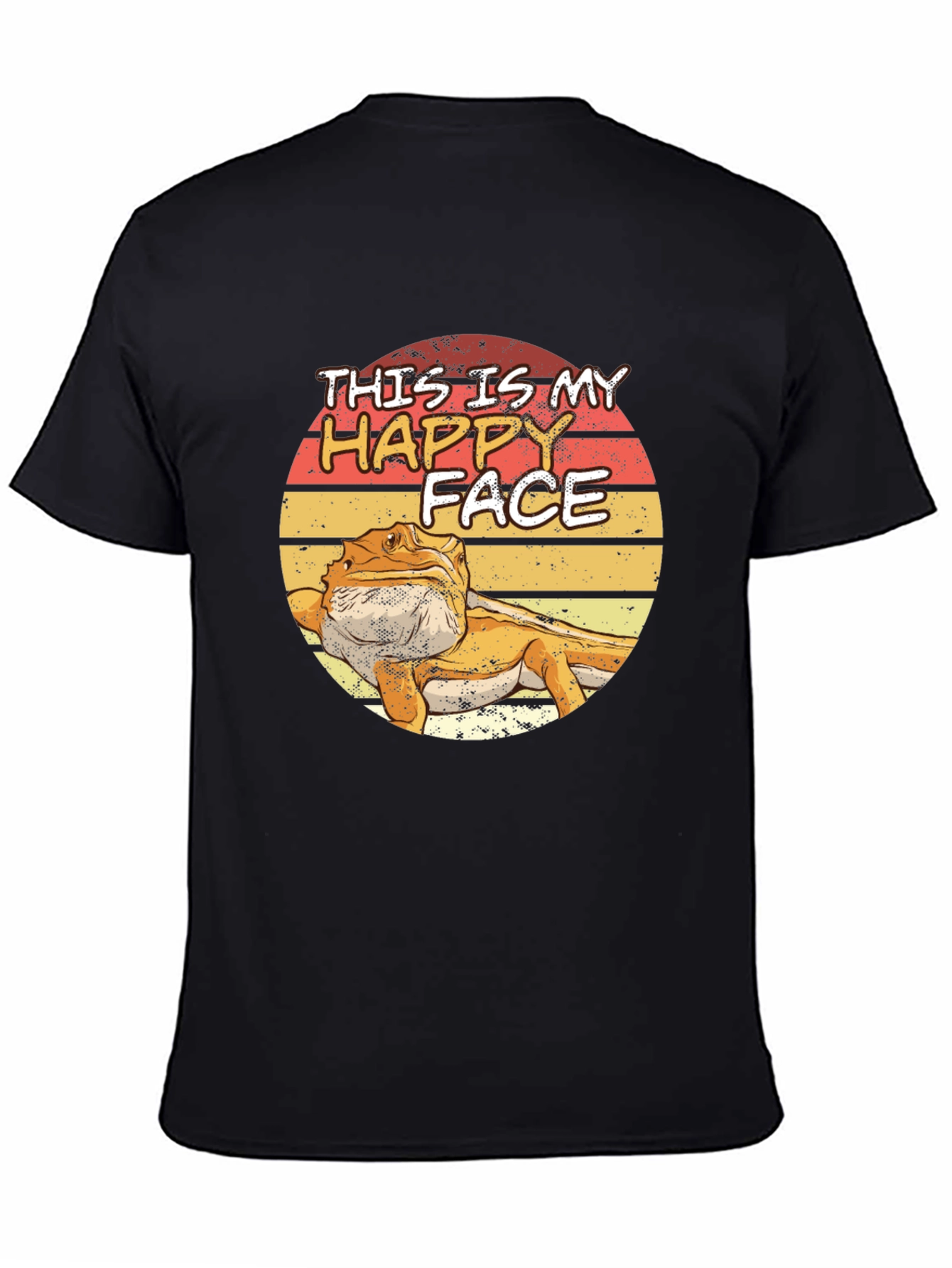 Black Bearded Dragon Happy Face T-Shirt - Lizard Lover Tee view 4