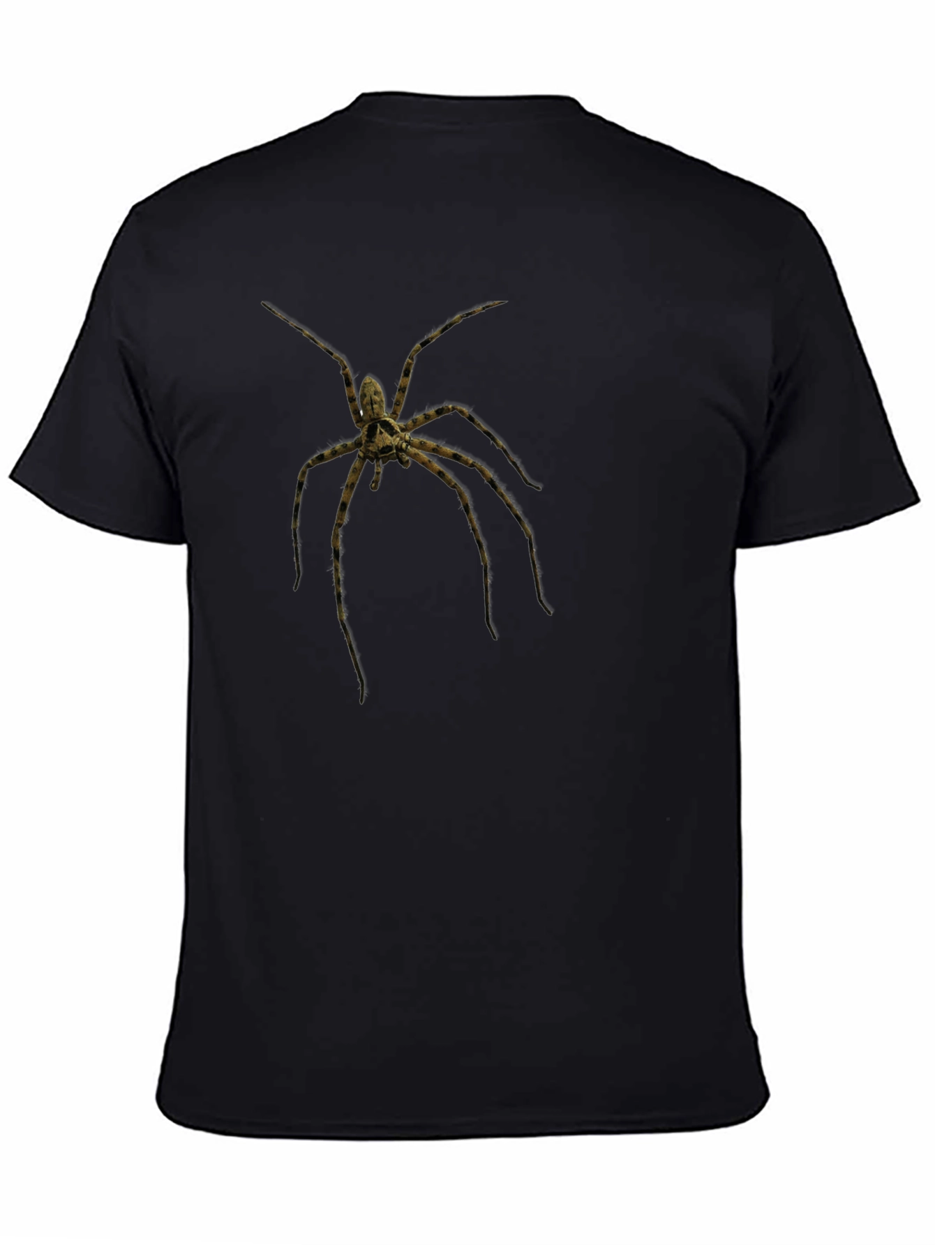 Black Creepy Spider Graphic Tee - Black Cotton view 4