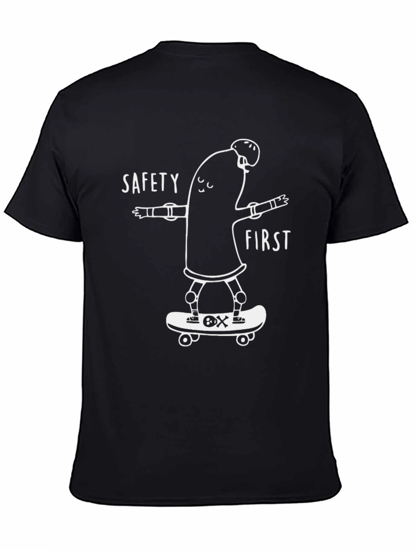 Black Safety First Skateboarder T-Shirt view 4