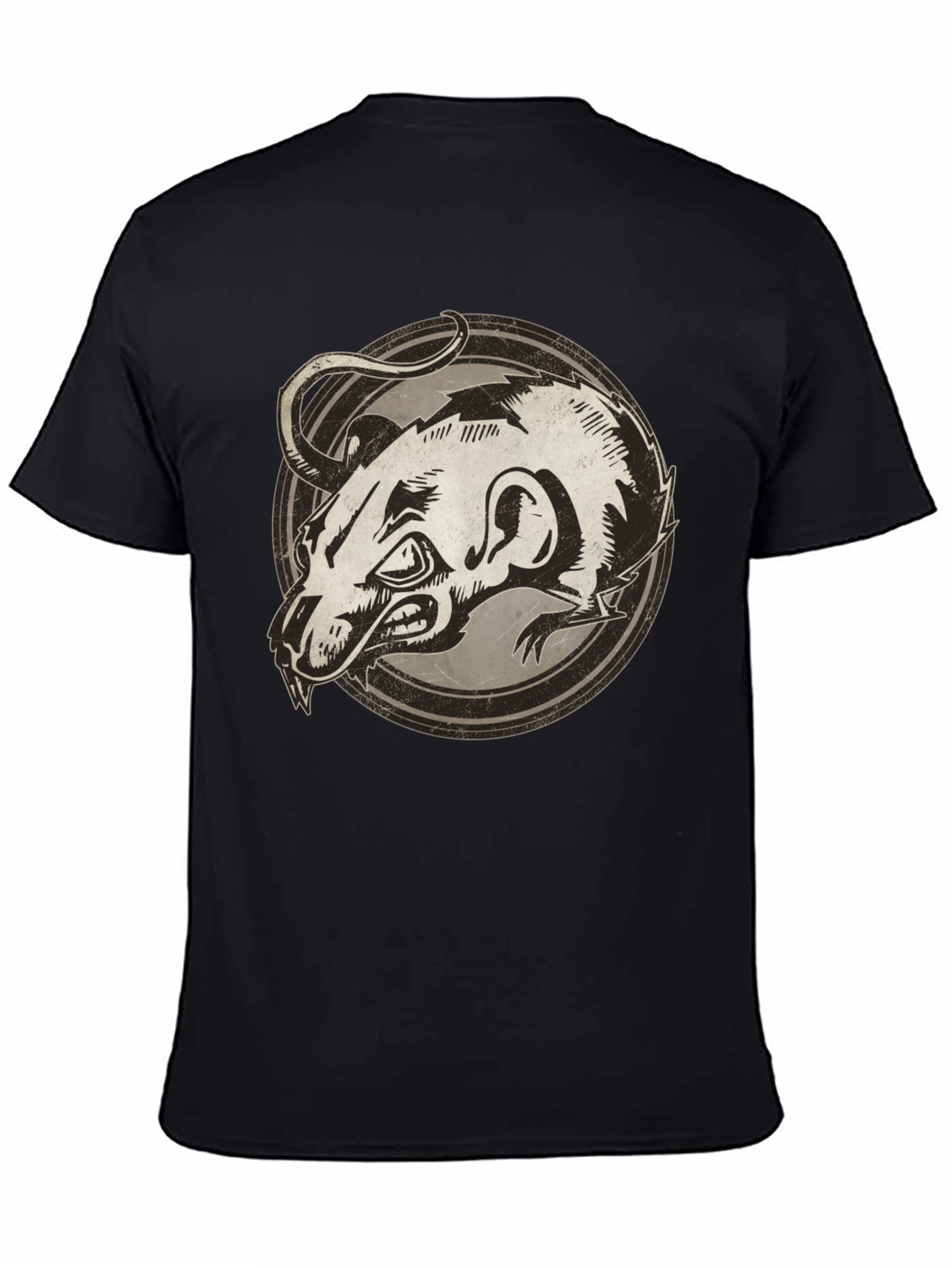 Black Rat Graphic Print Black T-Shirt view 4
