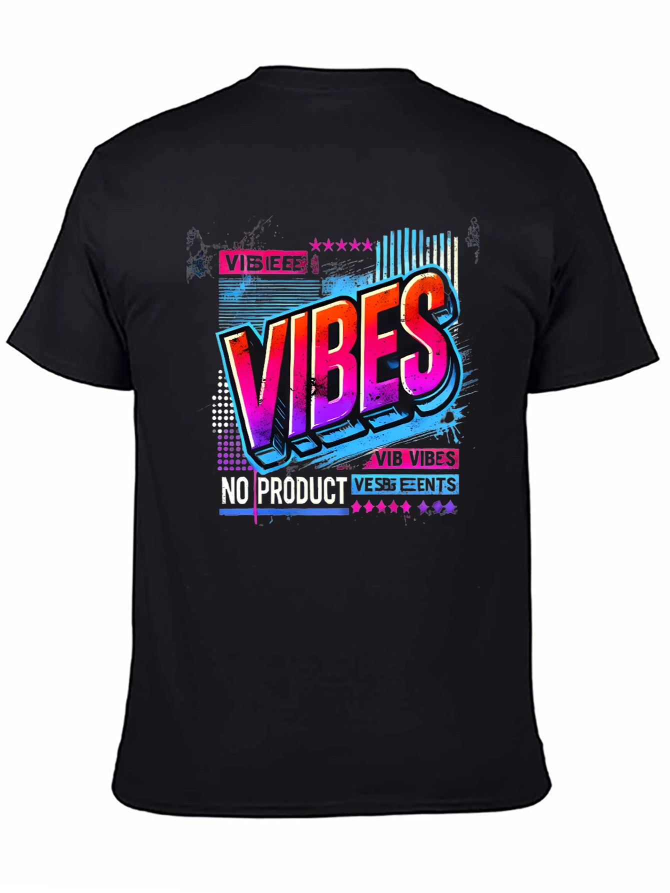 Black Vibes Graphic Tee - Retro Design view 4