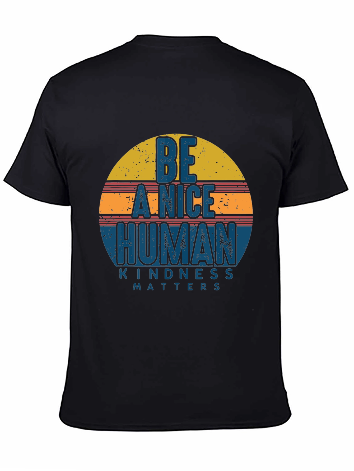 Black Be A Nice Human Kindness Matters Graphic Tee view 4