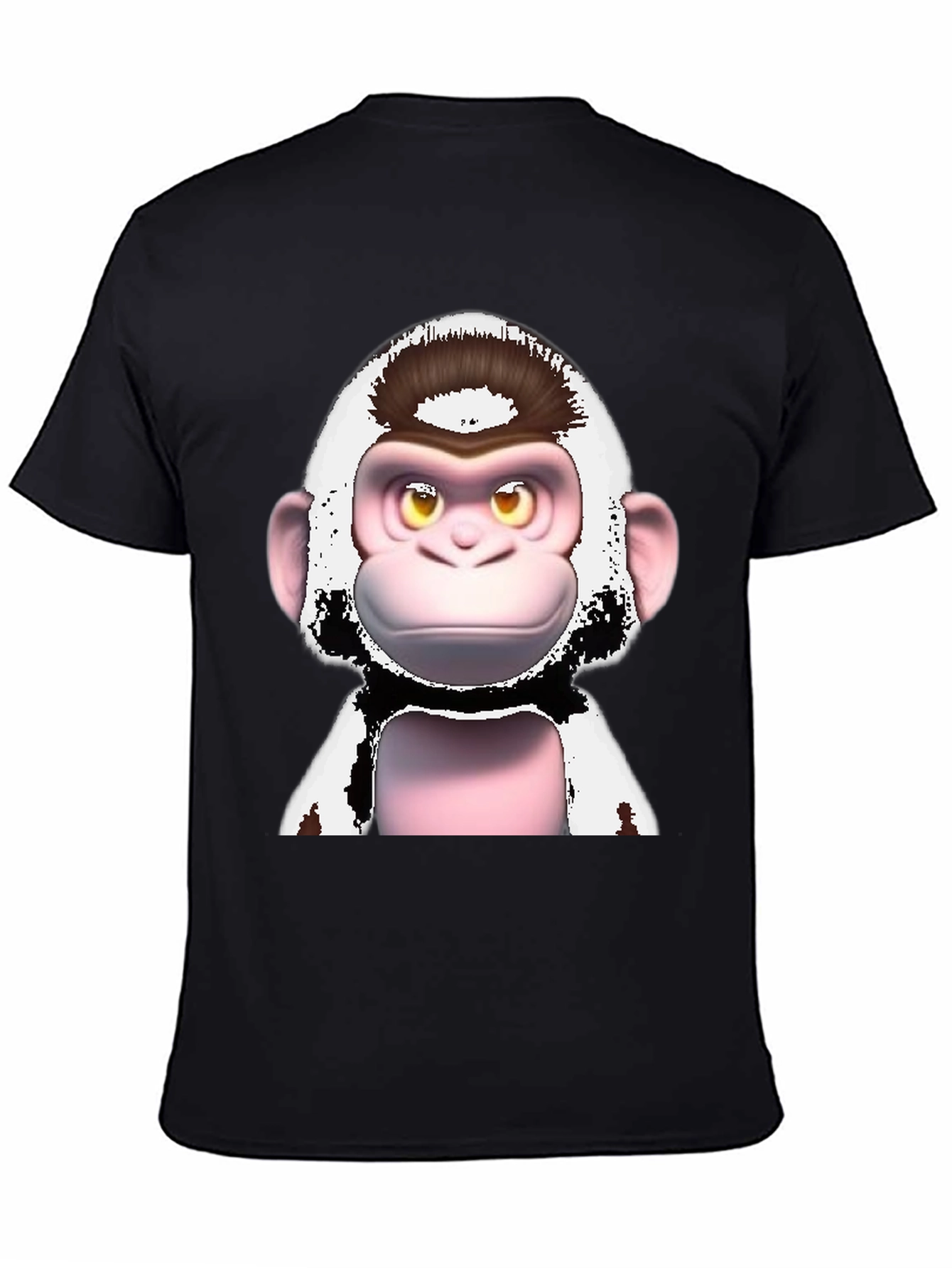 Black Funky Monkey Graphic T-Shirt - Black Cotton Tee view 4