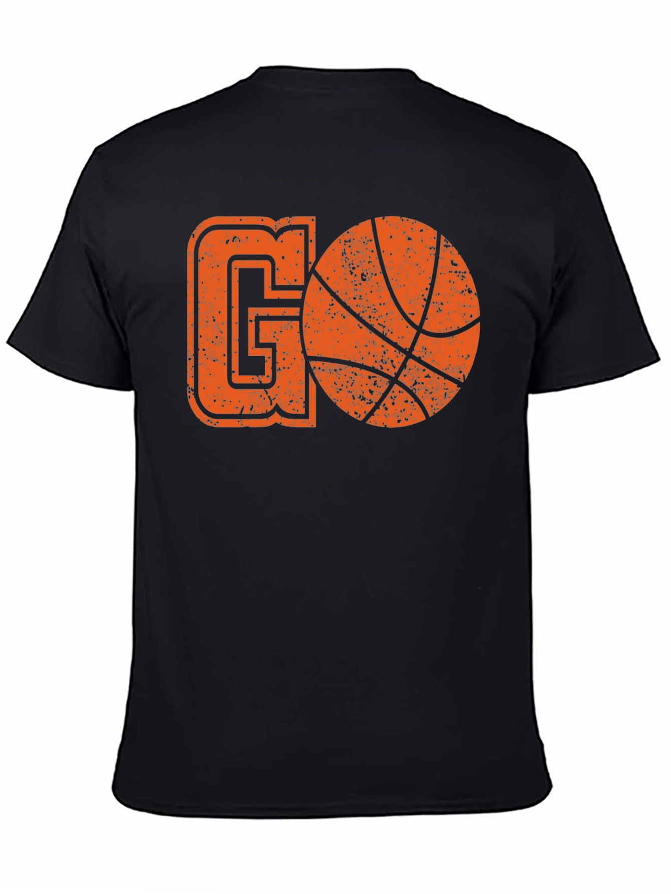 Black Basketball GO T-Shirt - Black Cotton Graphic Tee view 4