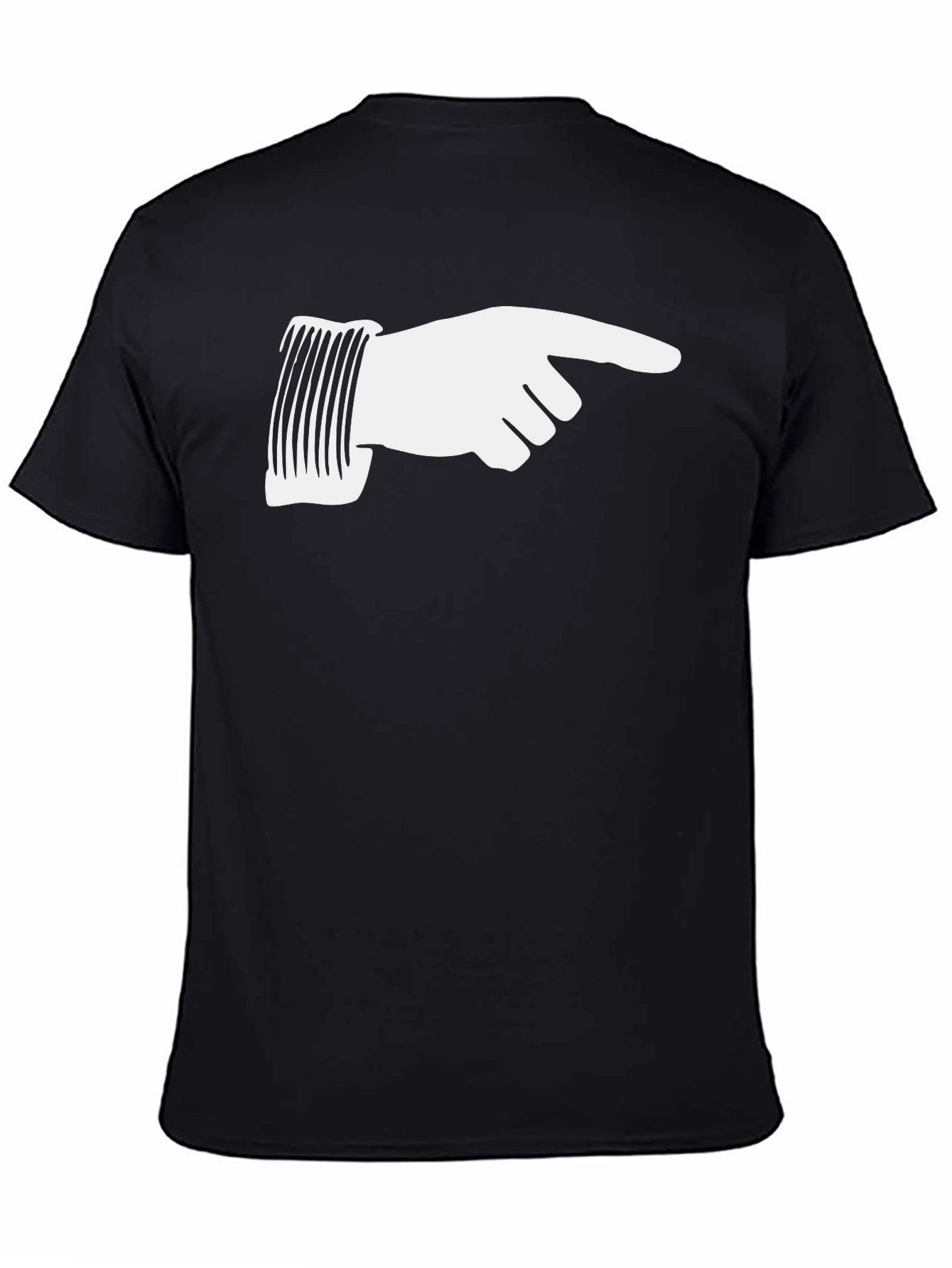 Black Pointing Finger Graphic Tee - Black Cotton T-Shirt view 4