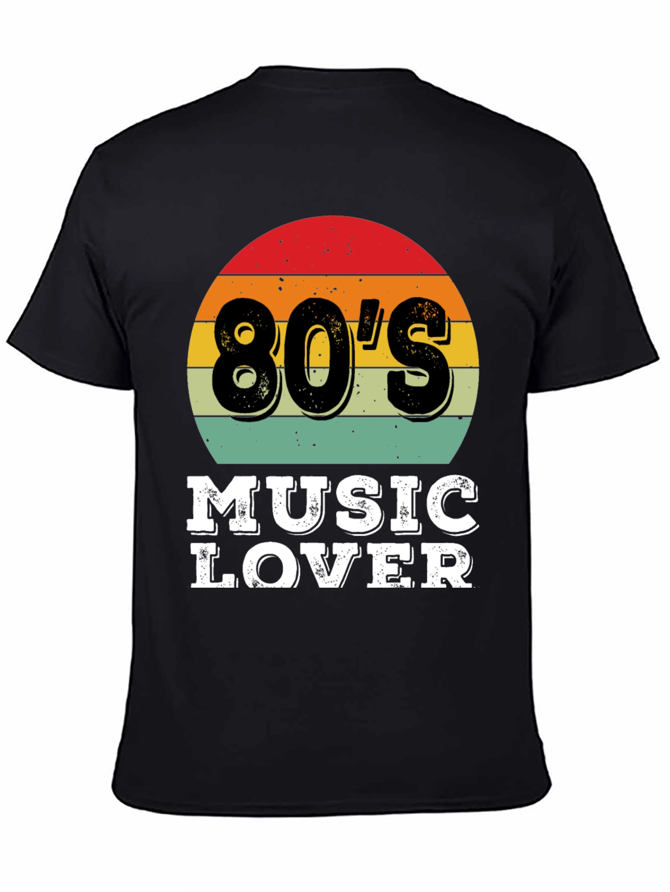 Black 80's Music Lover Graphic Tee - Retro Style view 4