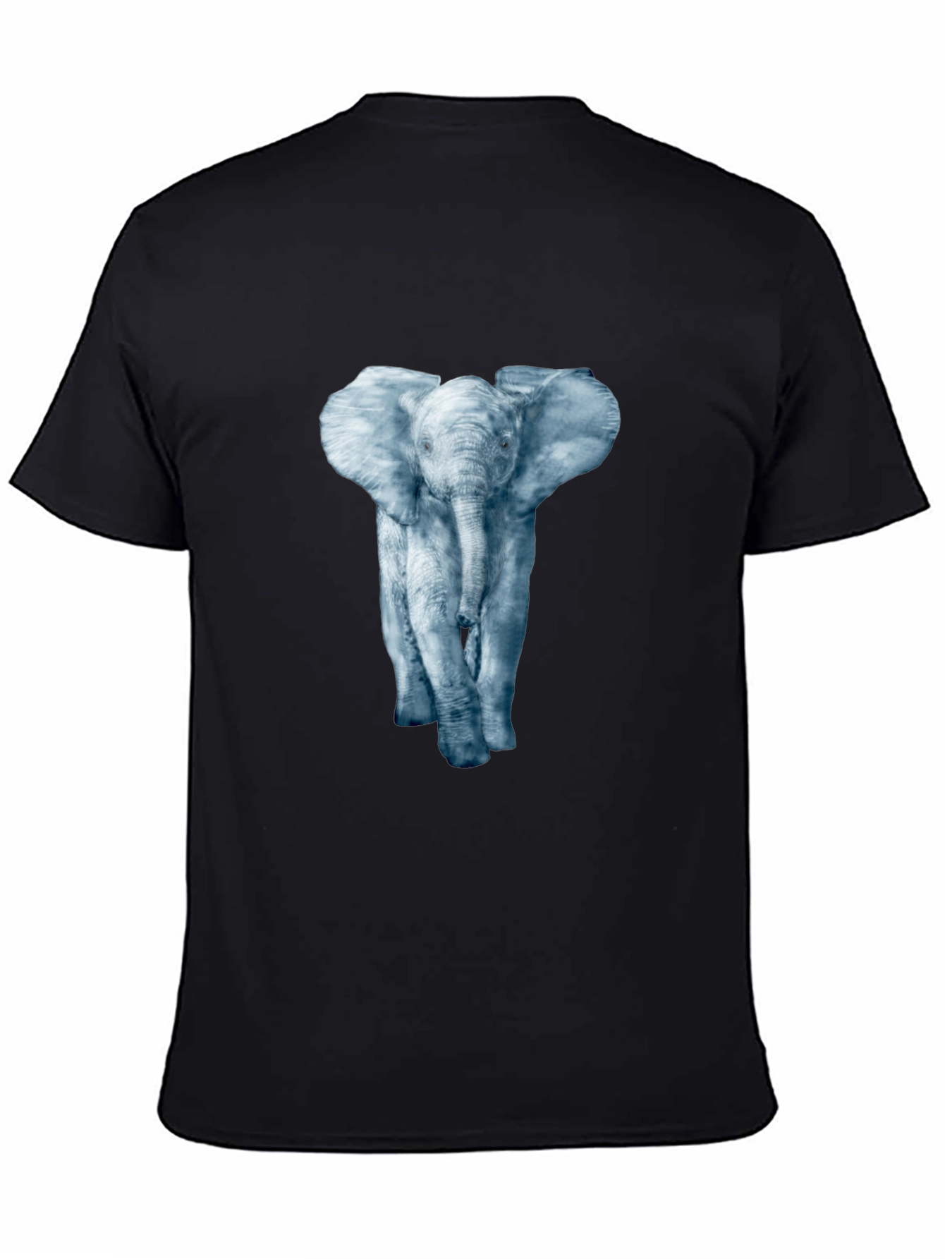 Black Elephant Print Crew Neck T-Shirt view 4