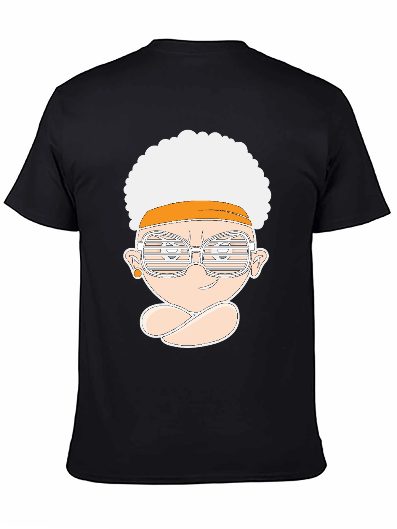 Black Funky Afro Cartoon Tee view 4