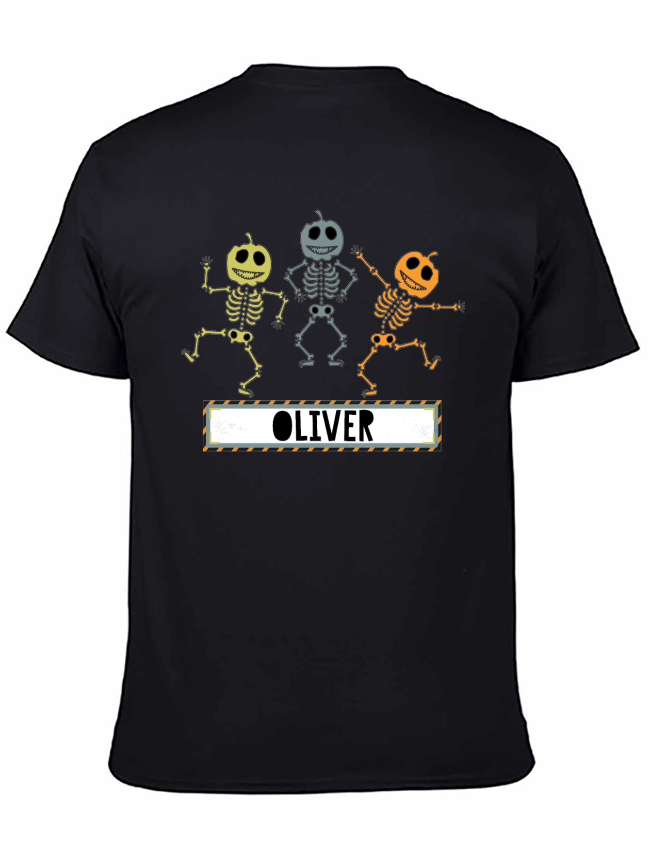 Black Pumpkin Skeleton Dancing Personalized T-Shirt view 4