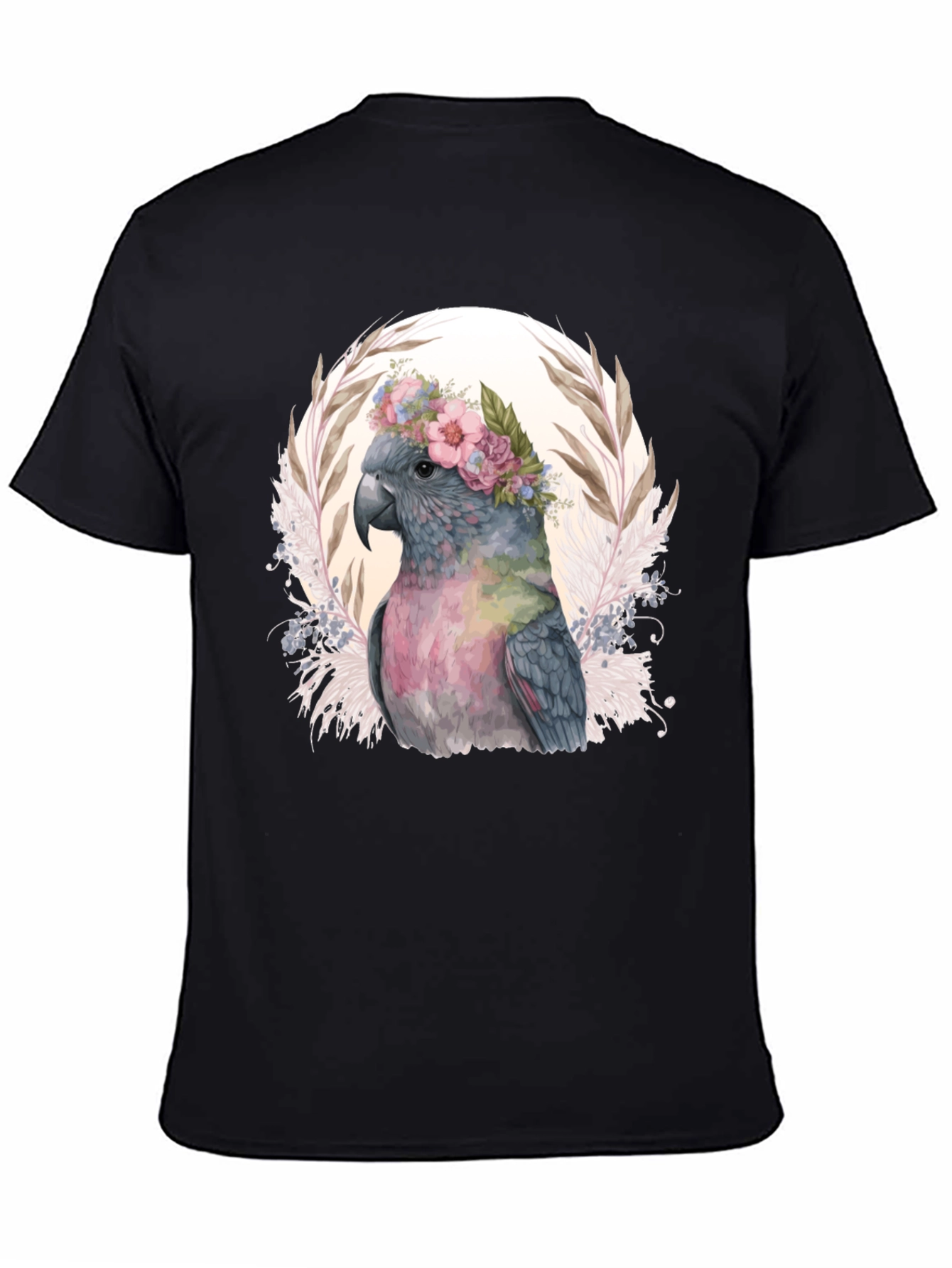 Black Floral Cockatoo Graphic Tee view 4